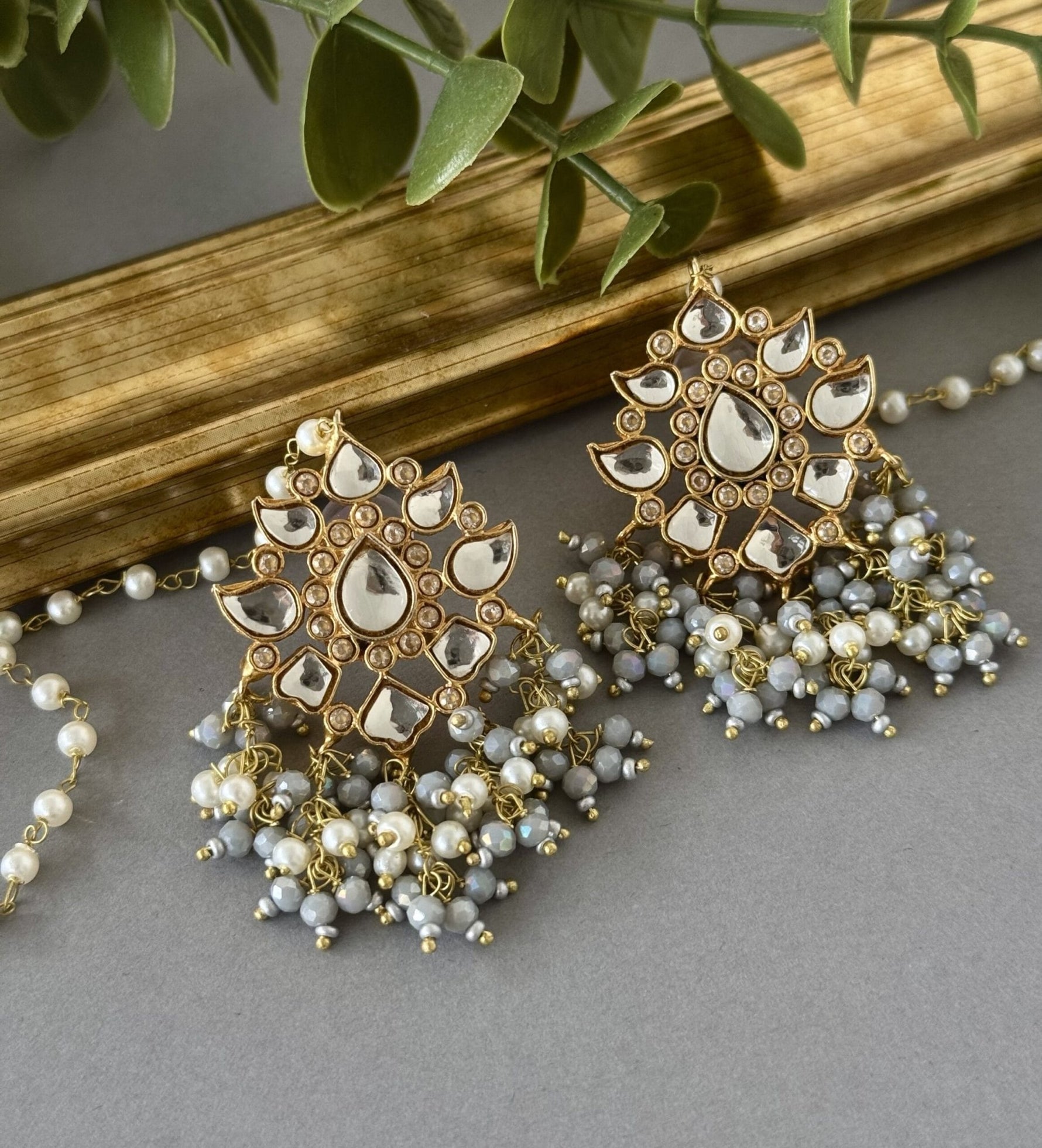 ’25 Kundan Tops Grey - nk collection