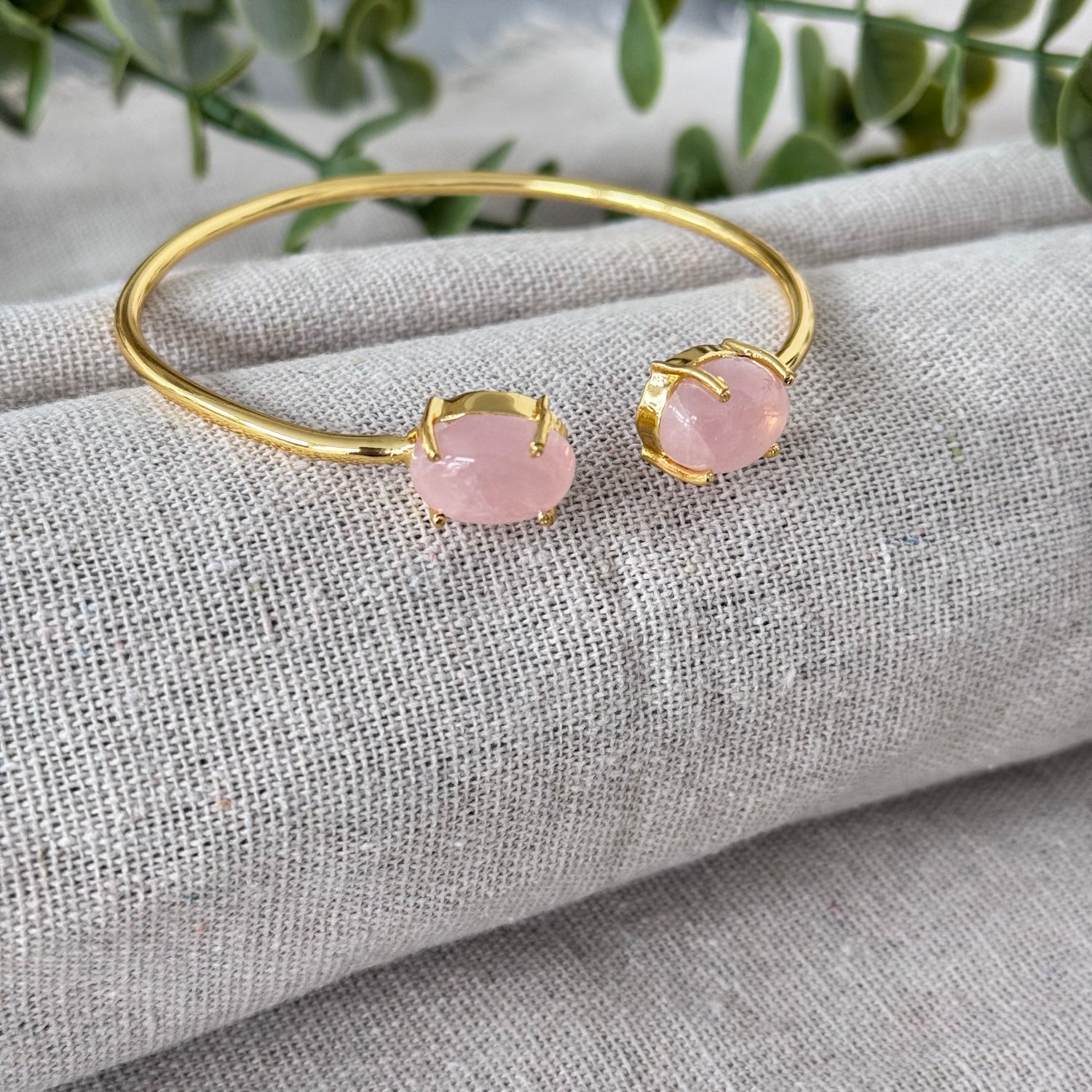 Duo Bangle - Rose Quartz