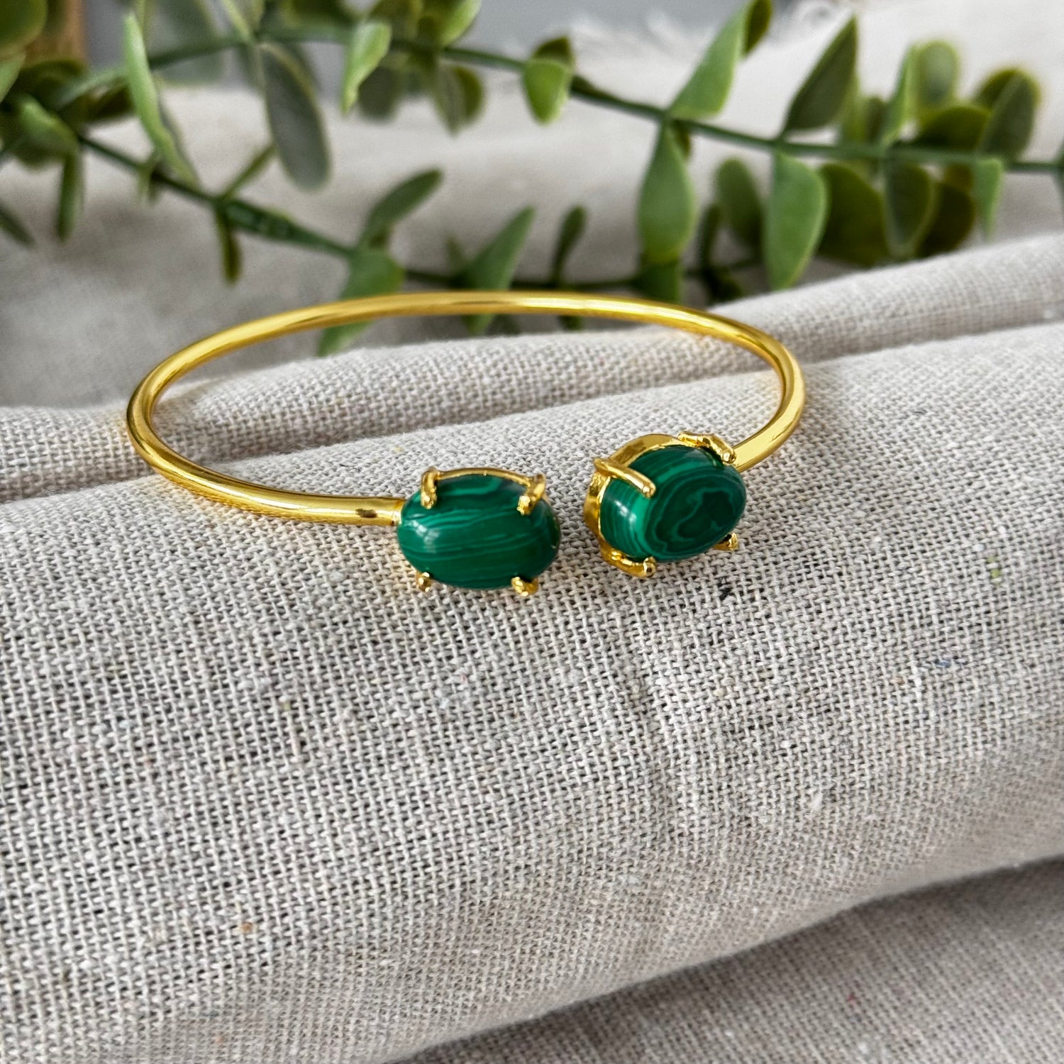 Duo Bangle - Malachite
