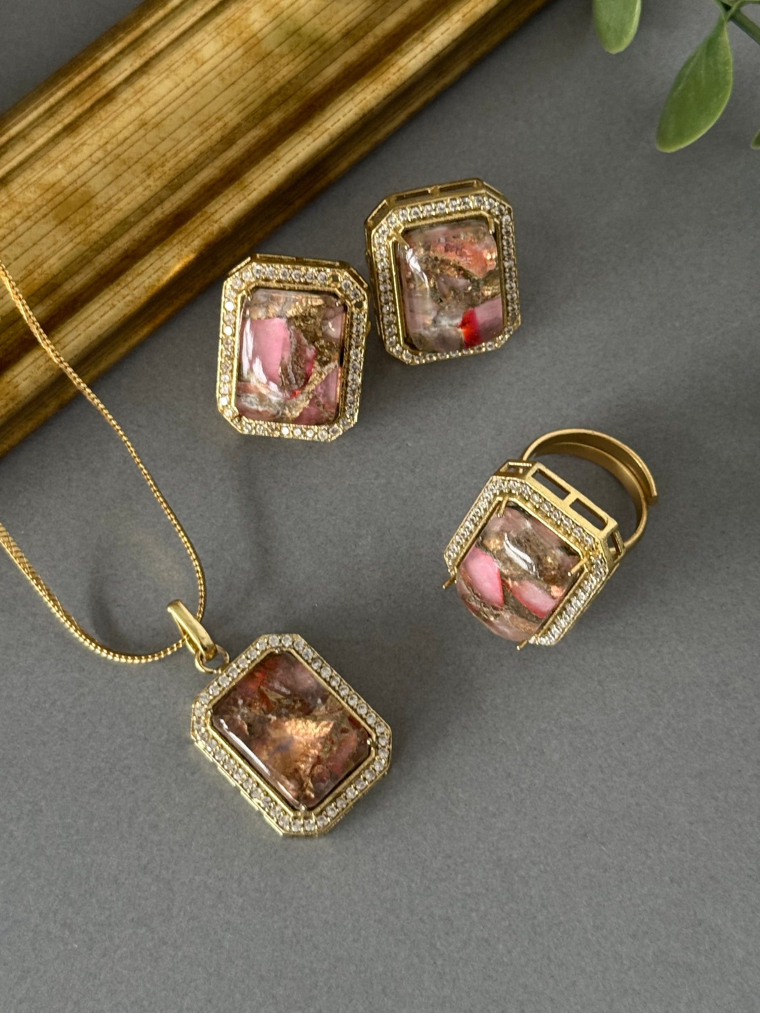 Marble Pendant Set - Pink