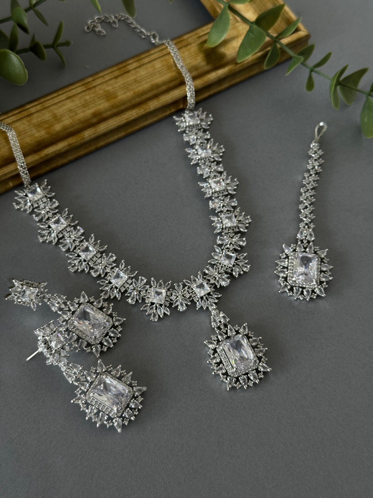 Zircon Drop Pendant - Silver
