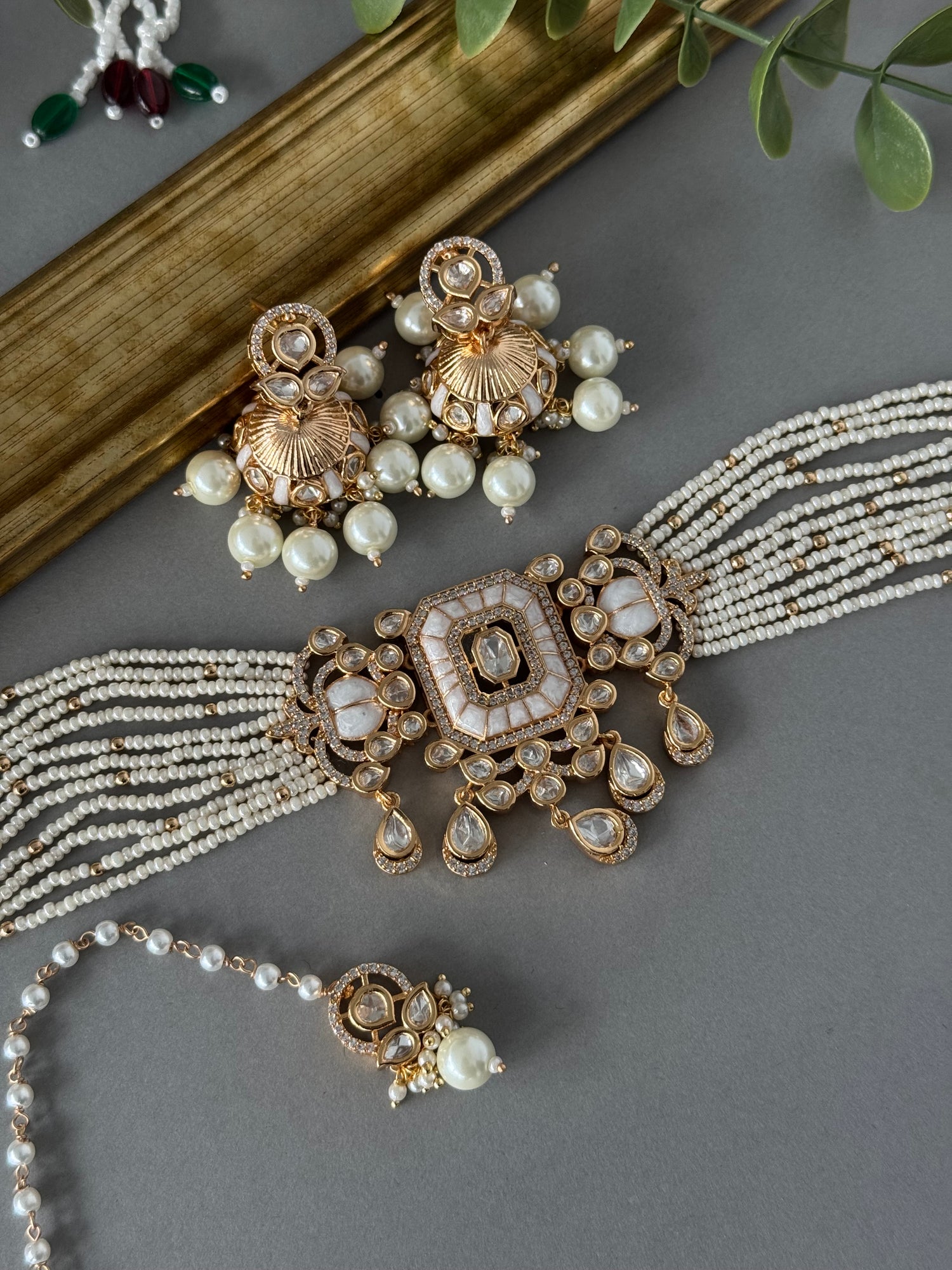 Mina Choker Set - White