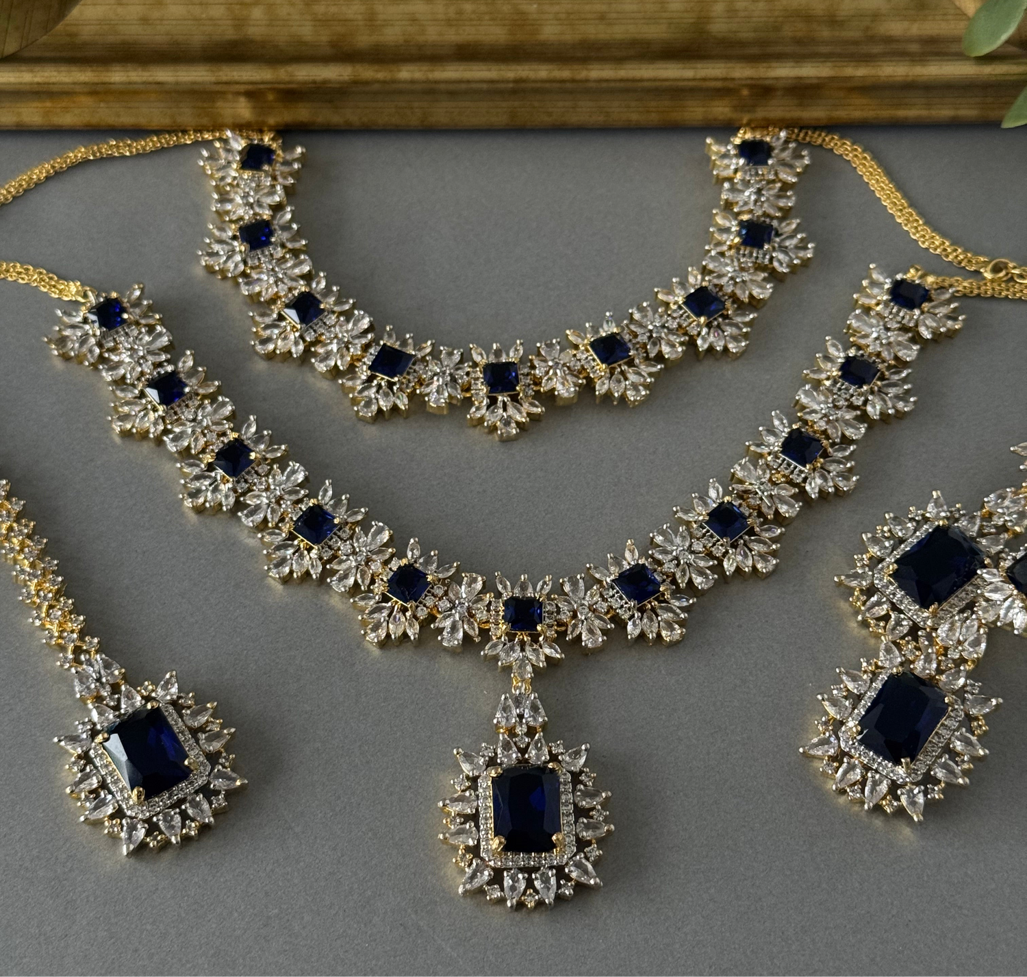 Double Diamond Set - Two Tone Sapphire