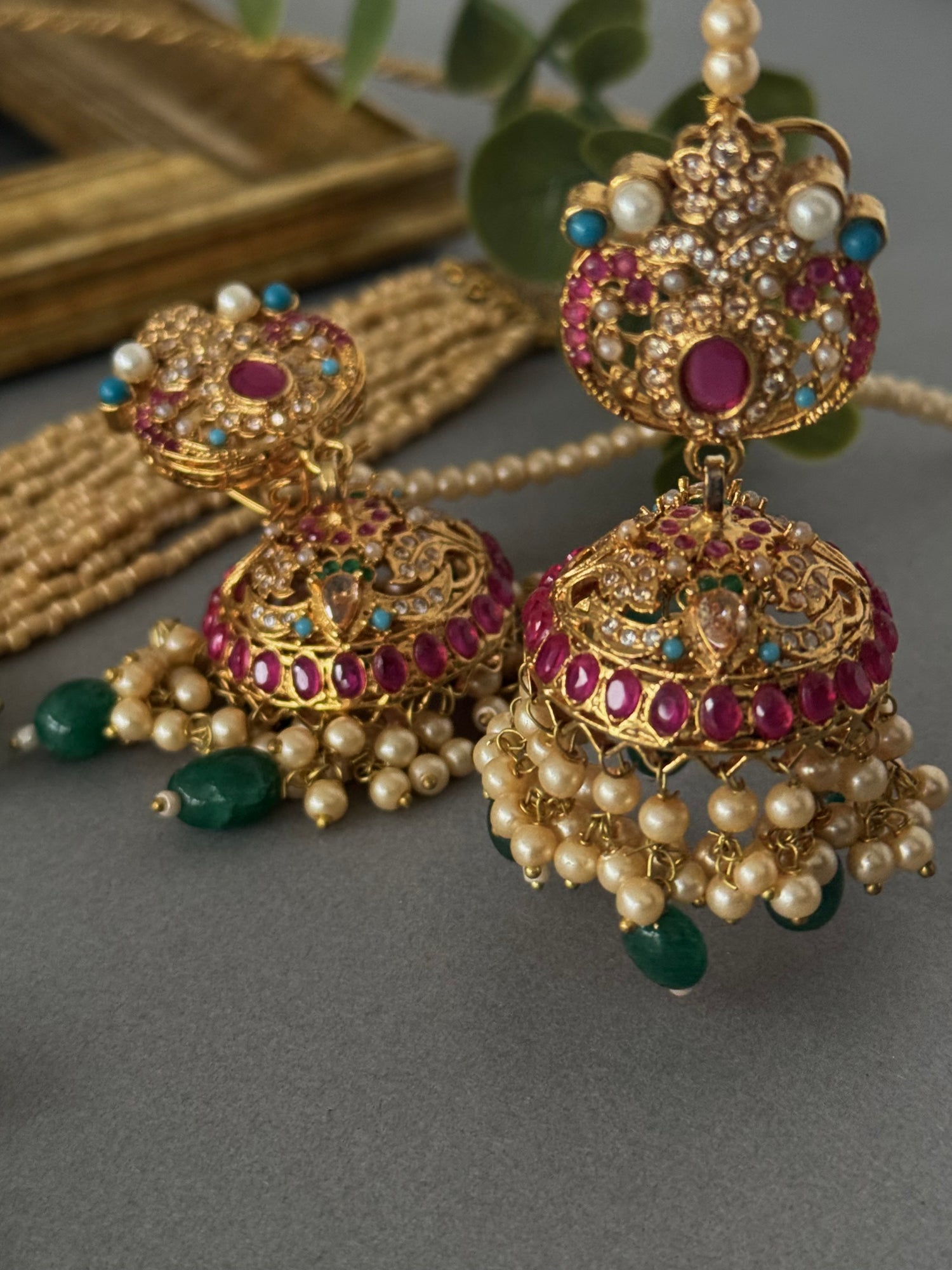 Nauratan Choker Set - Green Drop