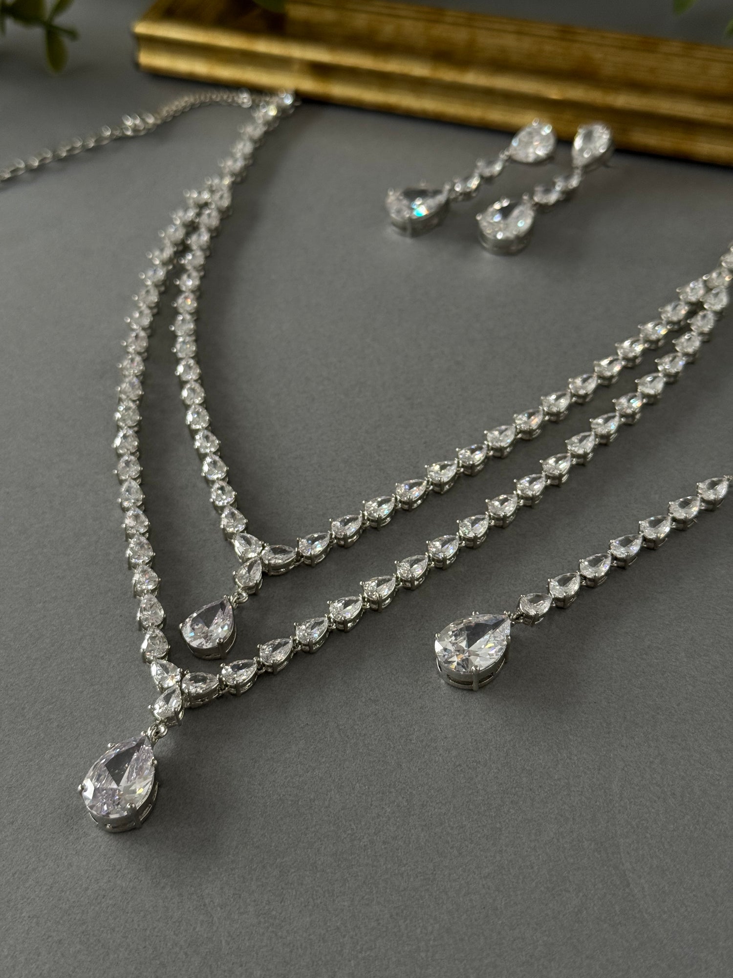 Double Drop Diamond Set - Zircons