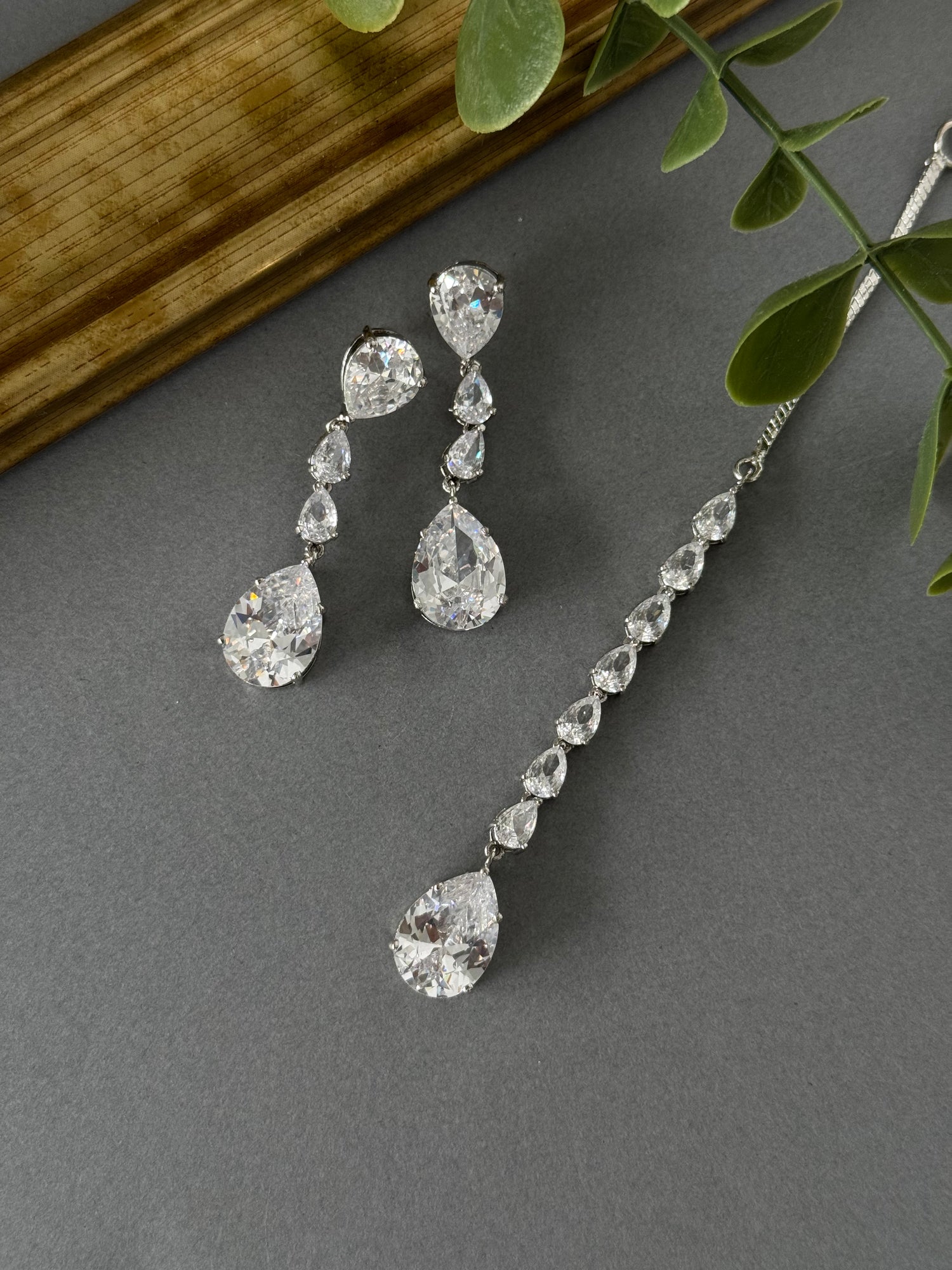 Double Drop Diamond Set - Zircons