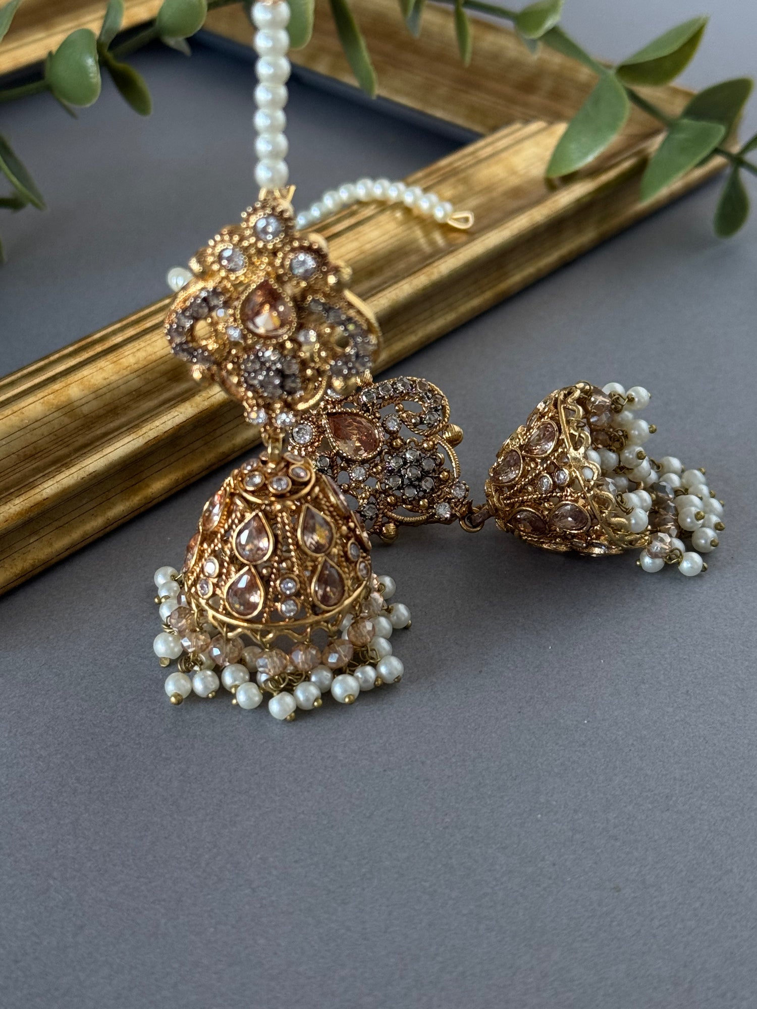 Pearl Champagne Jhumke