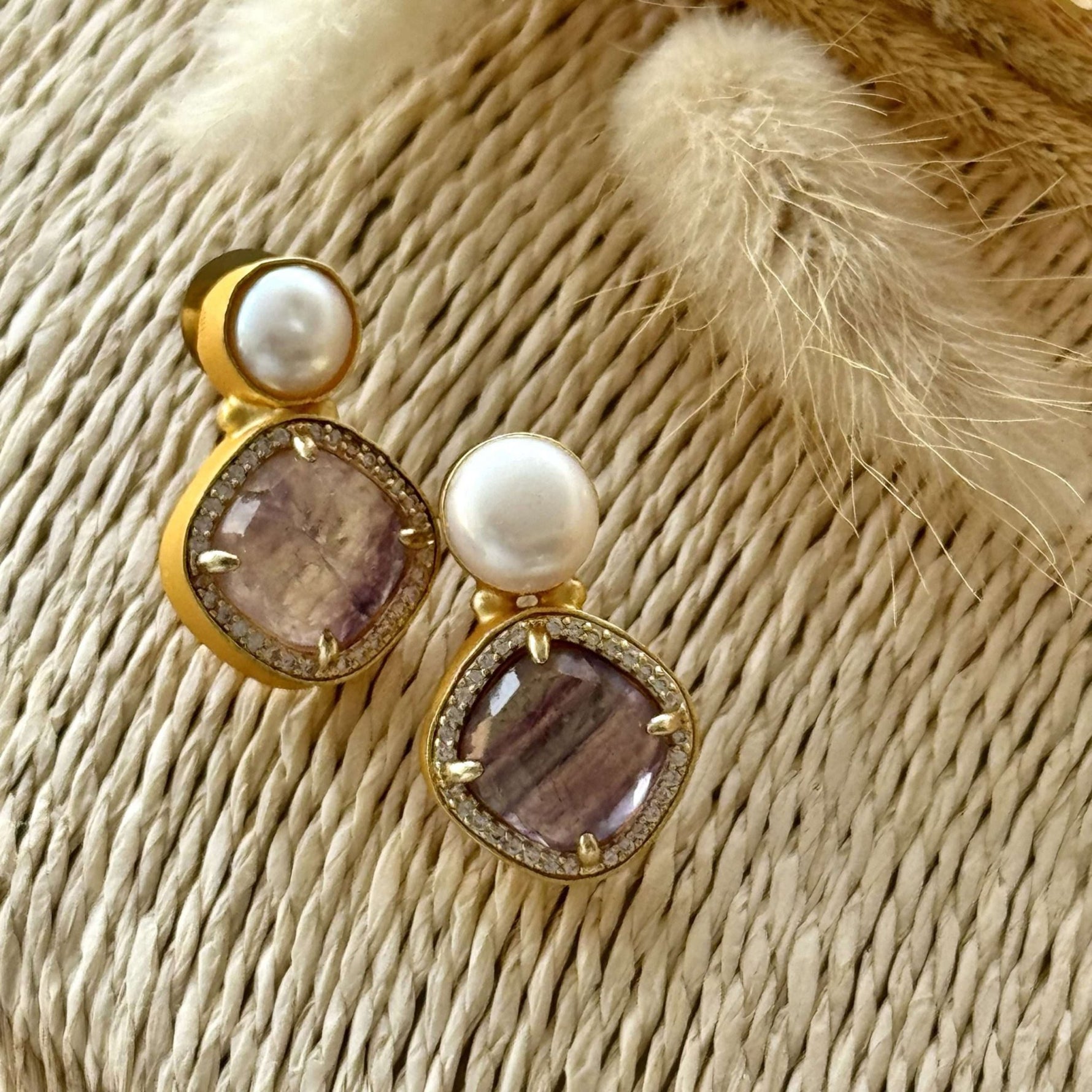 Amethyst Diamond Drops - nk collection