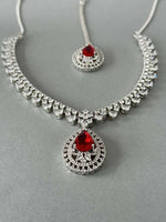 Aniya Pear Drop Necklace – Ruby - nk collection