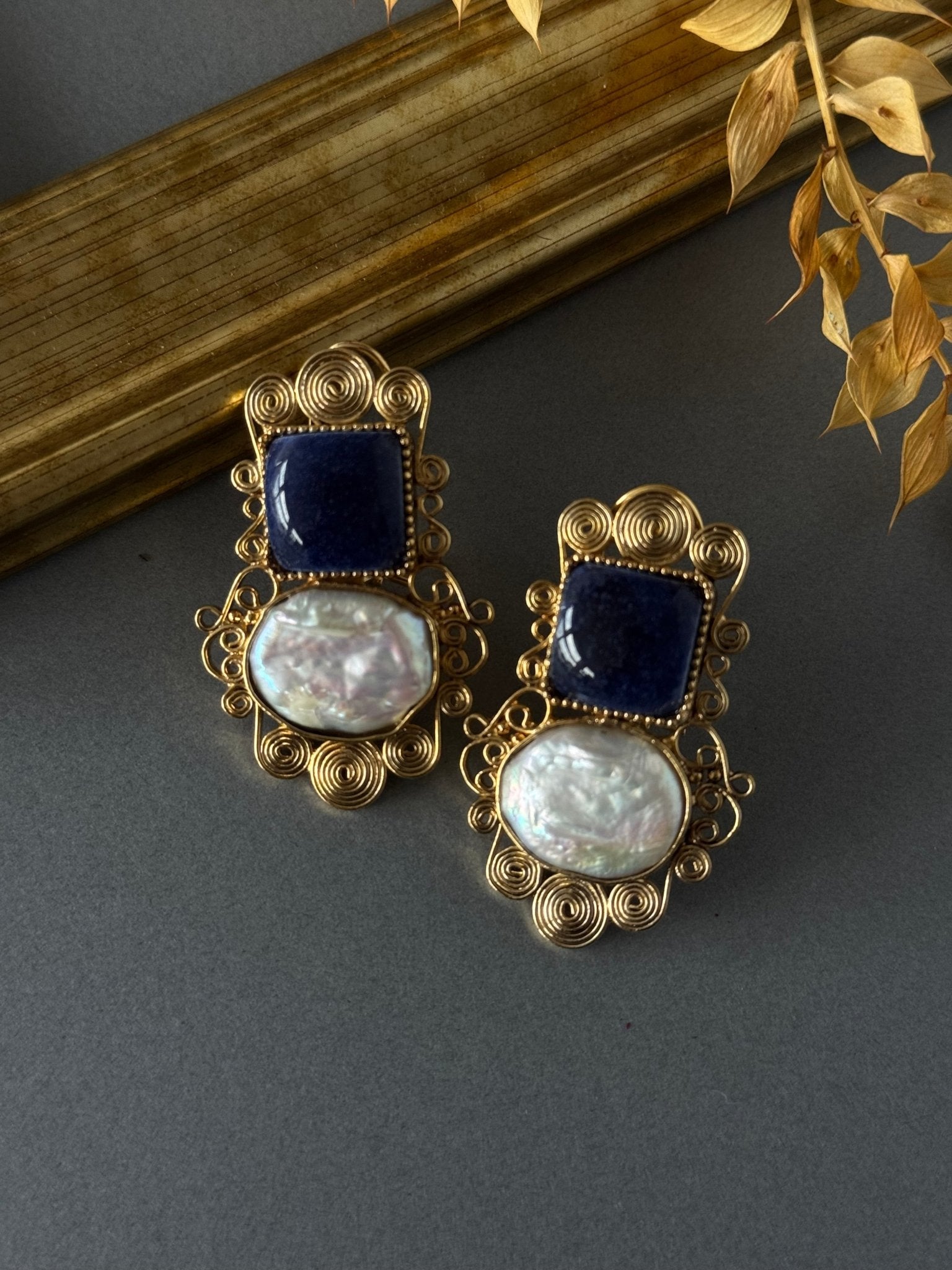 Baroque Swirls - Blue - nk collection