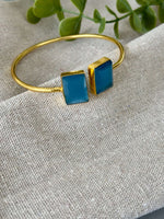Blue Sq Bangle - nk collection