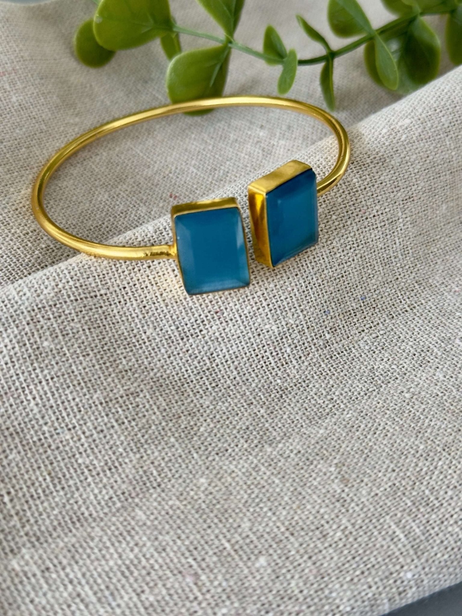 Blue Sq Bangle - nk collection