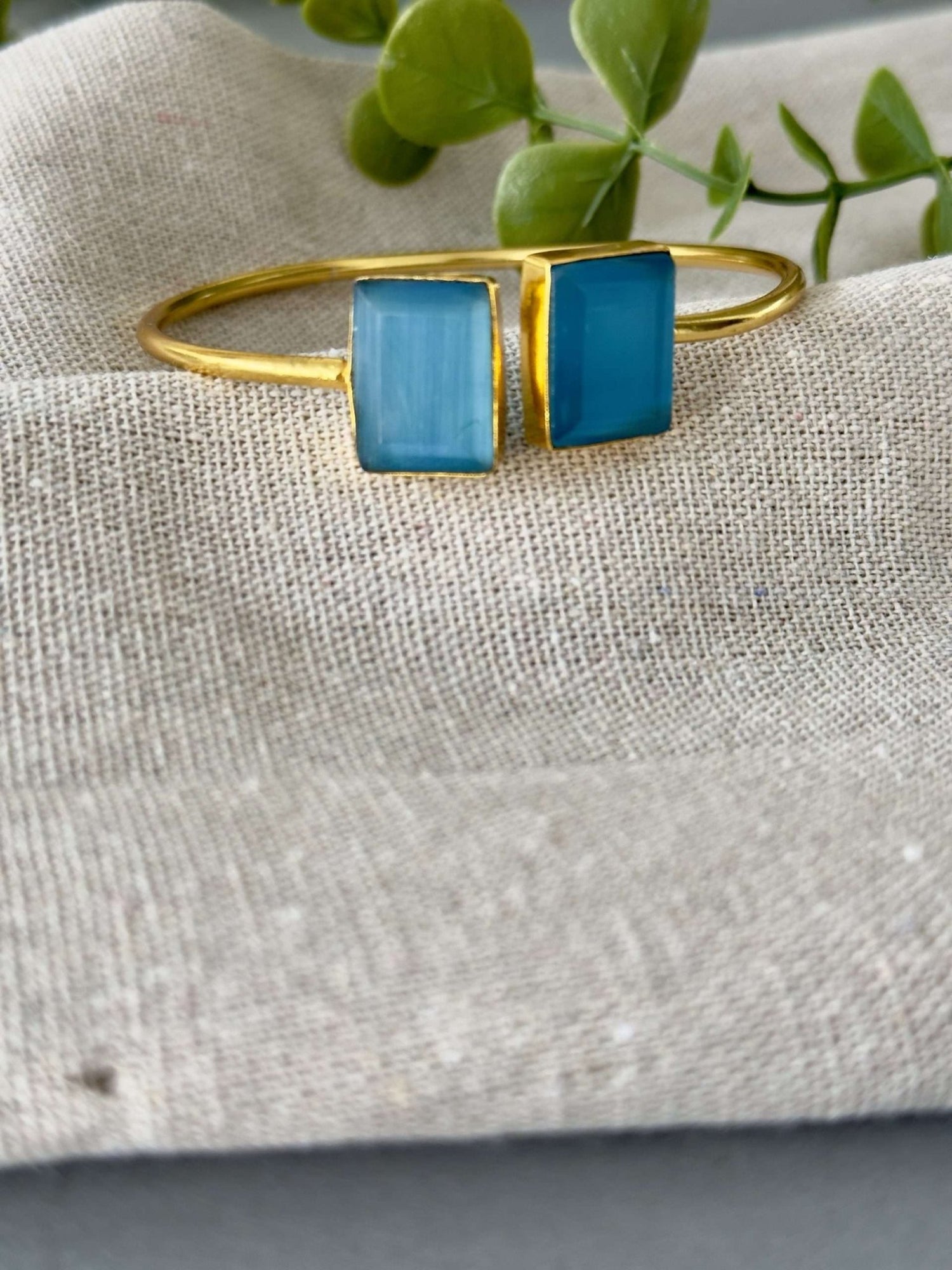 Blue Sq Bangle - nk collection