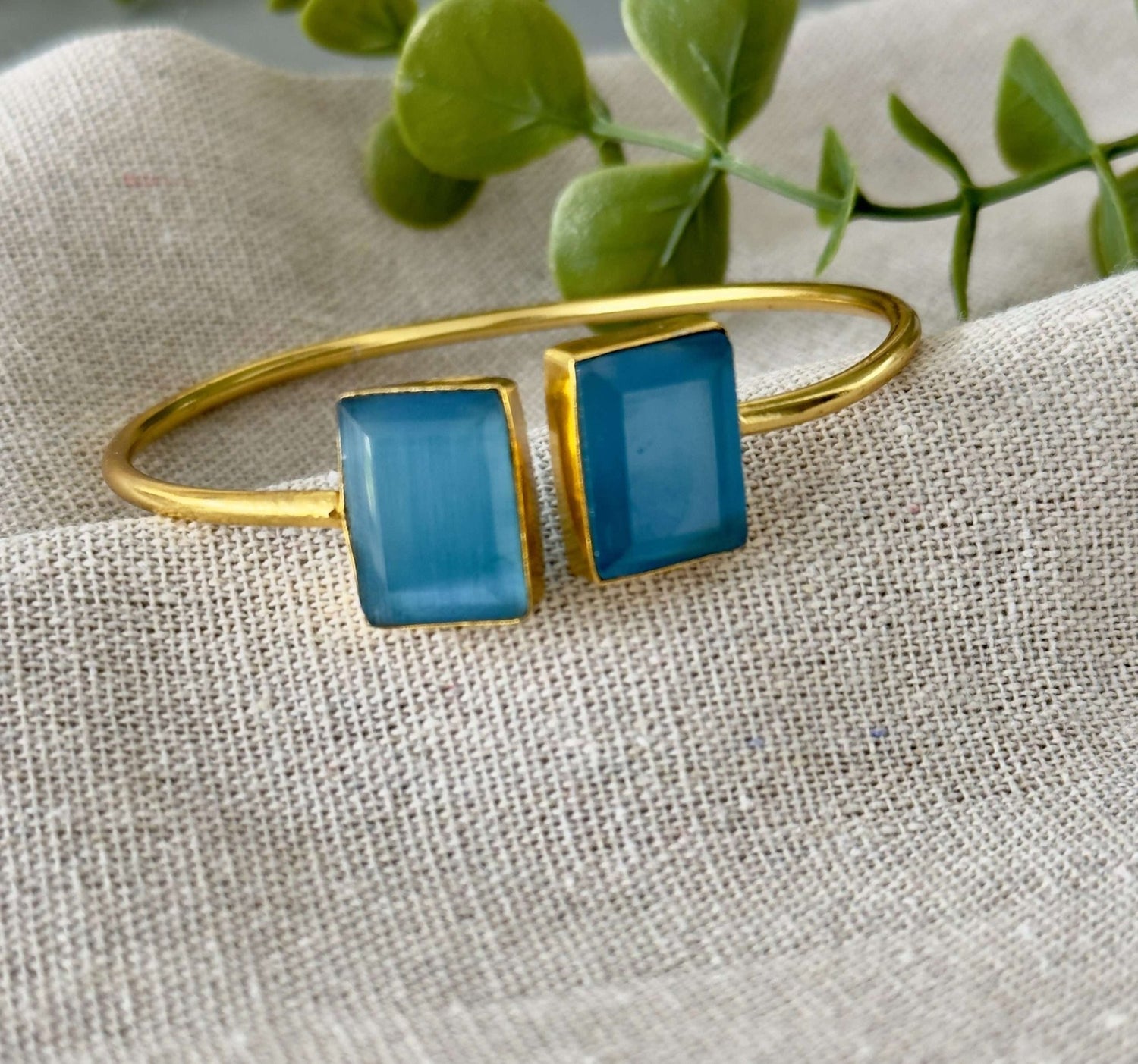 Blue Sq Bangle - nk collection