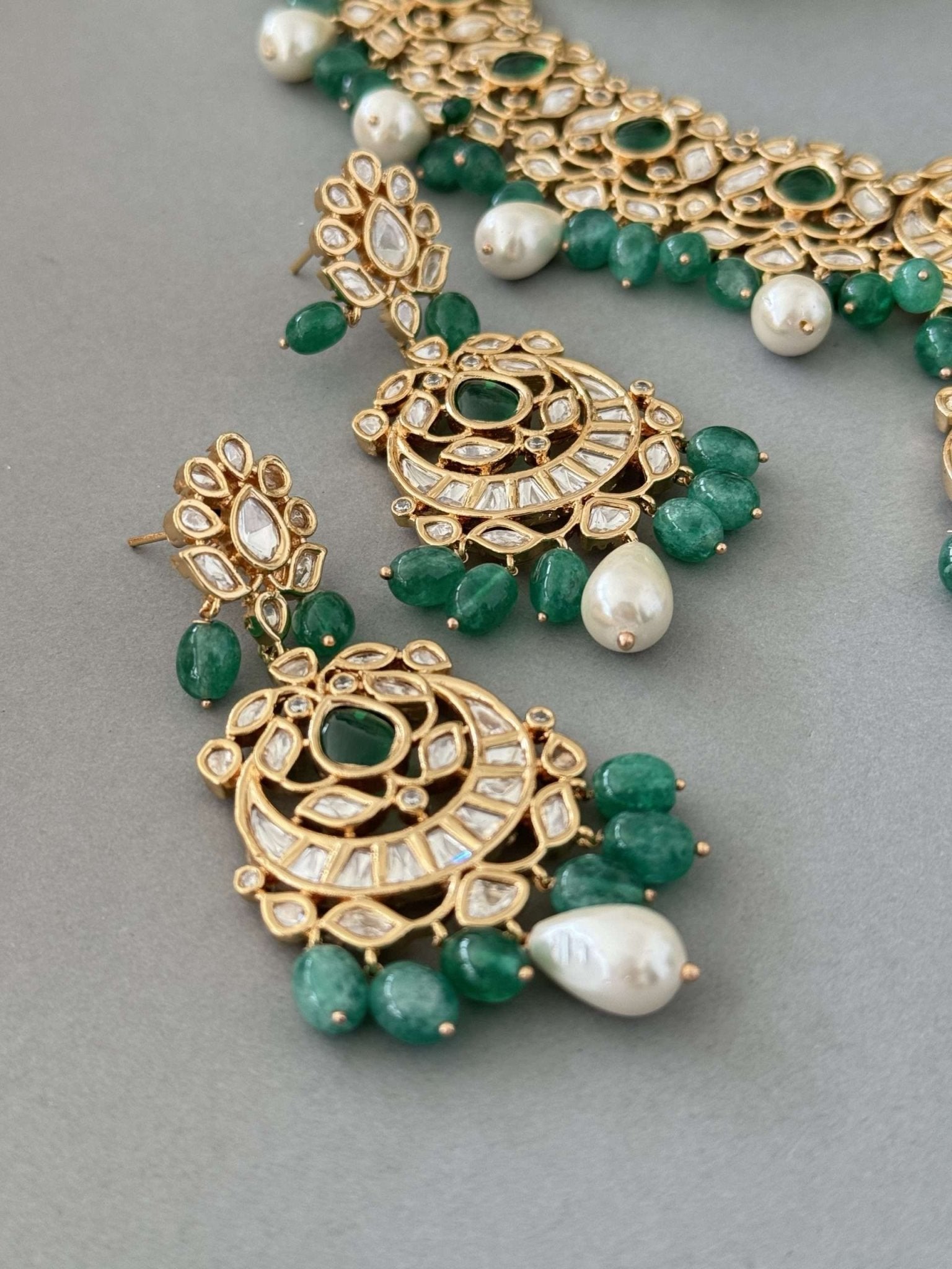 Chaand Necklace Set – Green - nk collection