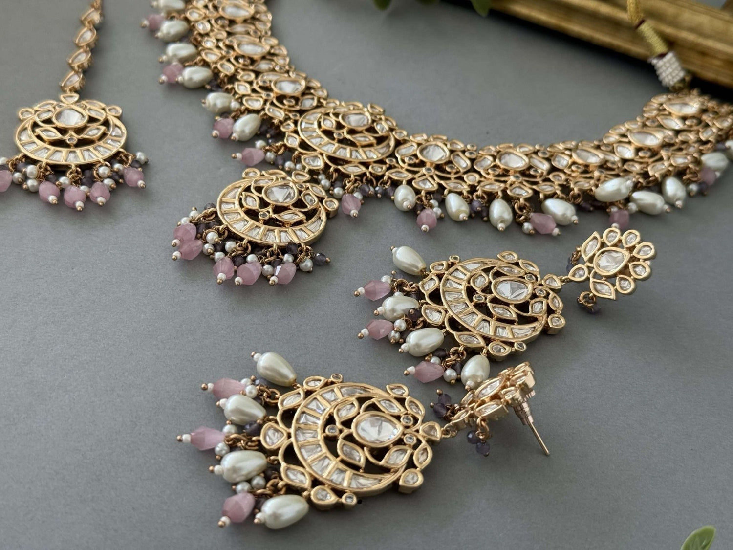 Chaand Necklace Set – Pretty Pinks - nk collection