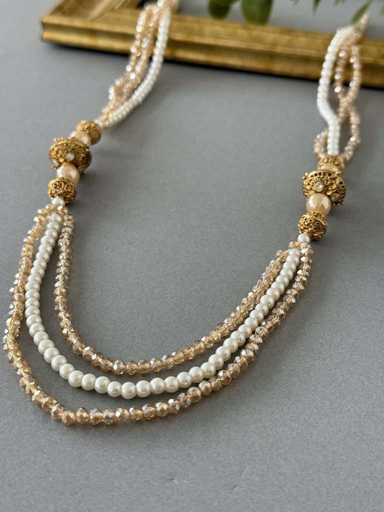Champagne Long Necklace - nk collection