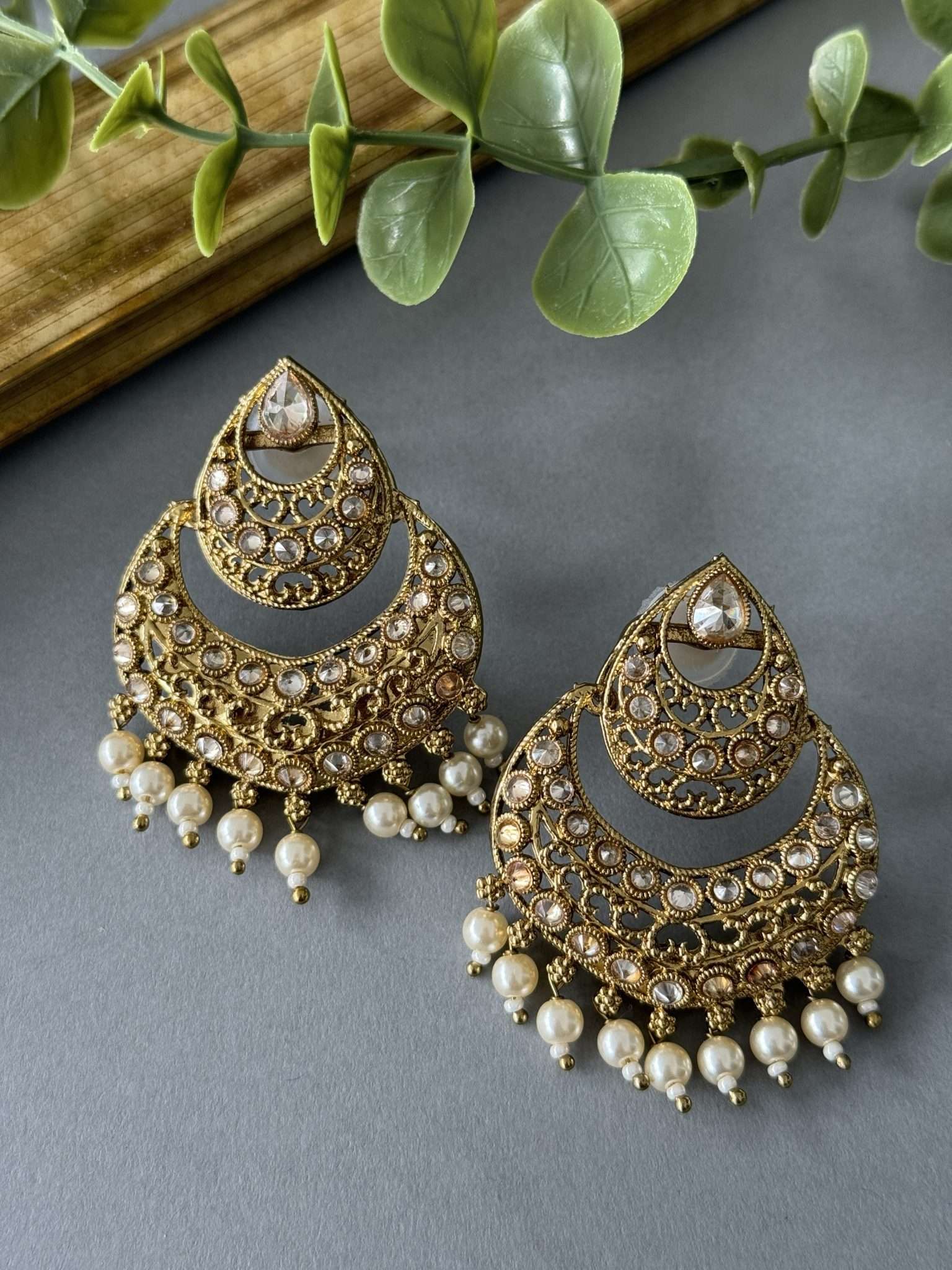 Chandbali – Dull Gold - nk collection