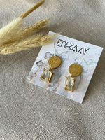 Coin Gem Drop Earrings – Clear Quartz - nk collection