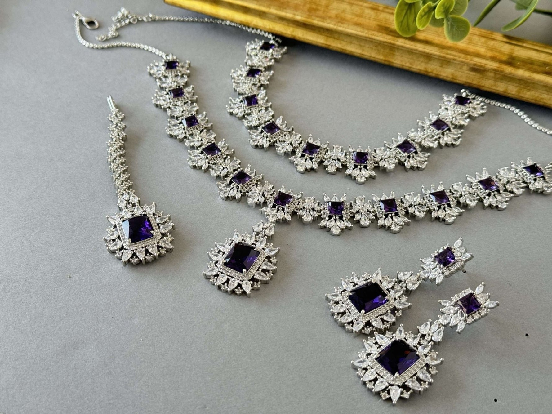 Diamond Look Double Set – Purple - nk collection