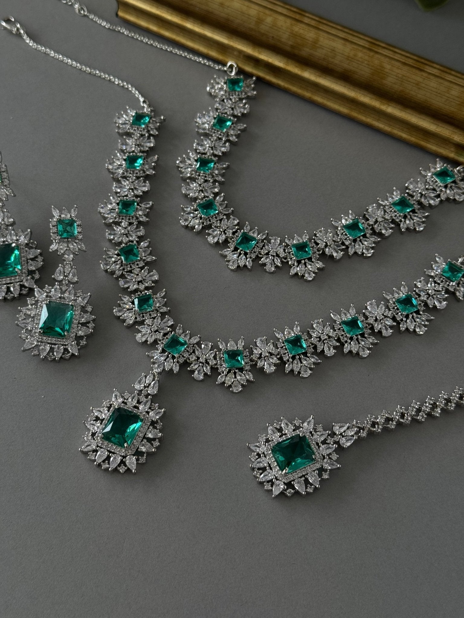 Diamond Look Double Set – Teal - nk collection