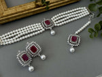 Diamond Pearl Choker – Ruby - nk collection