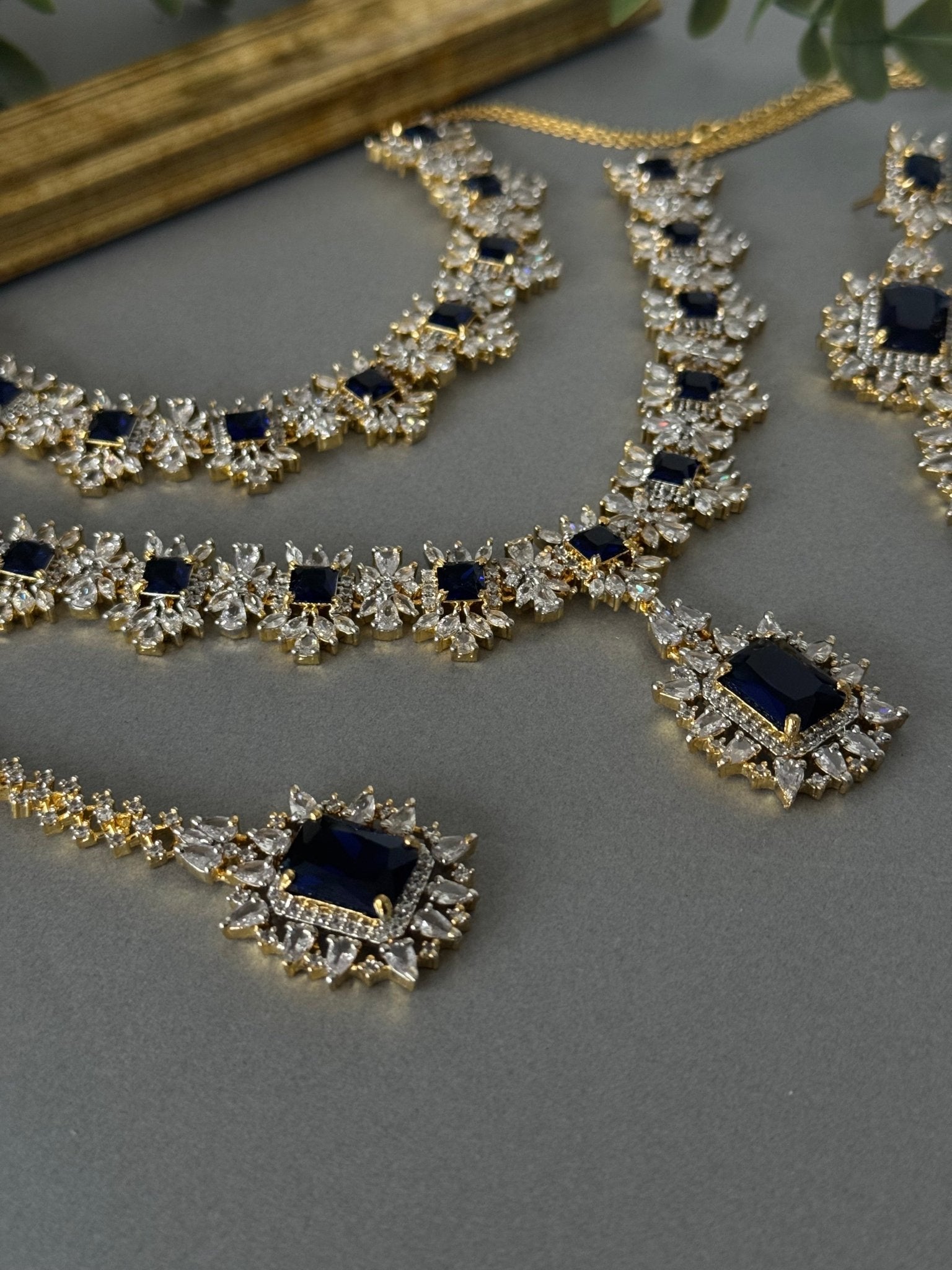 Double Diamond Set - Two Tone Sapphire - nk collection