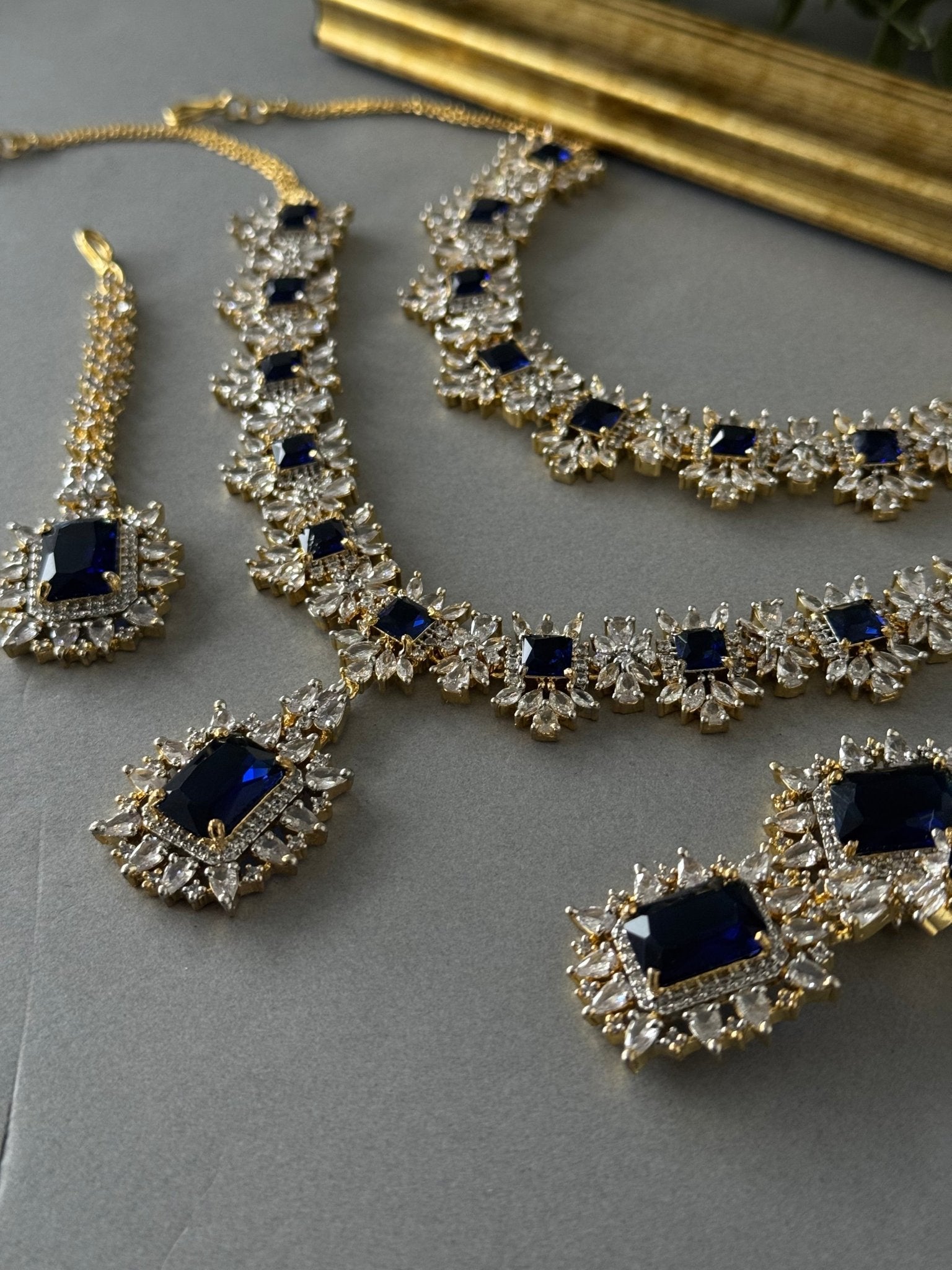 Double Diamond Set - Two Tone Sapphire - nk collection
