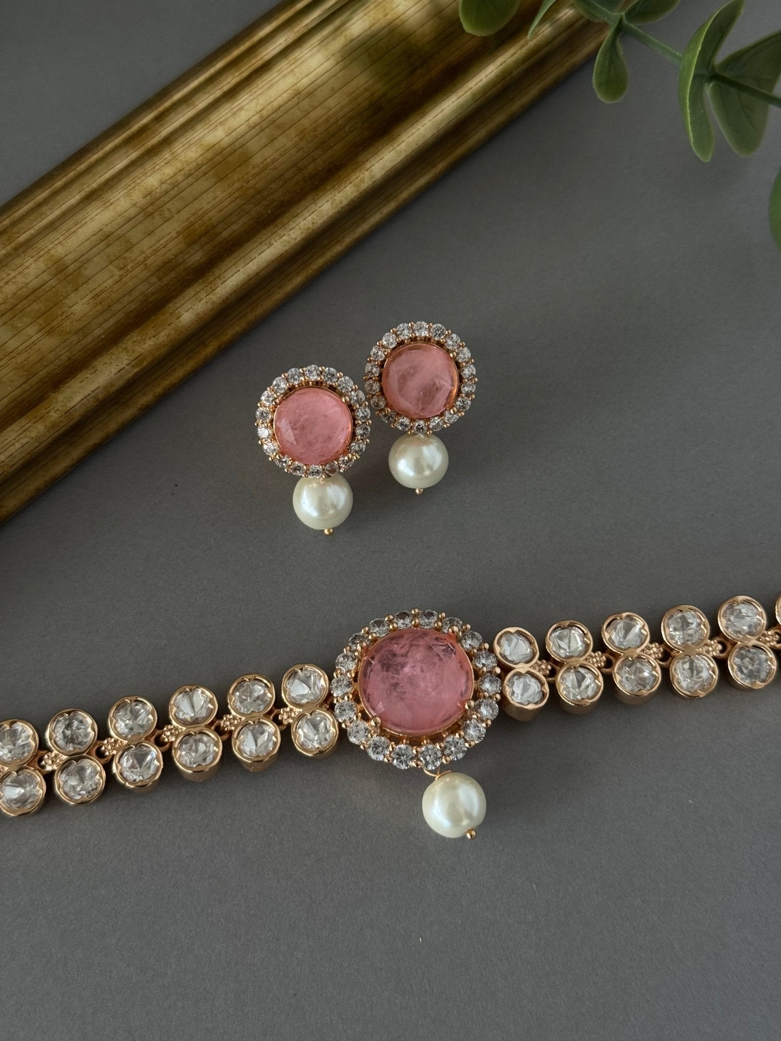 Doublet Delicate Choker - Peach Pink - nk collection