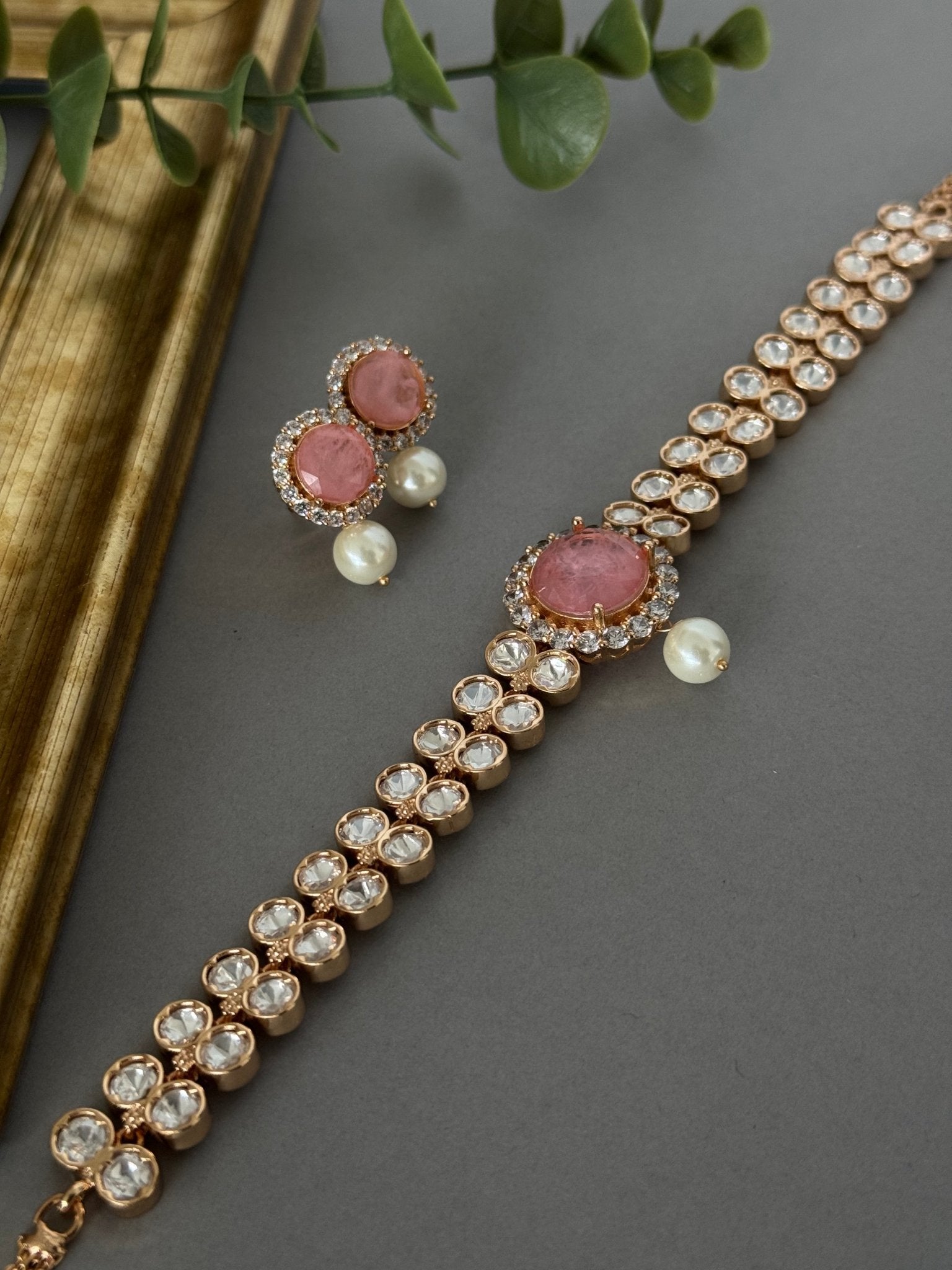 Doublet Delicate Choker - Peach Pink - nk collection