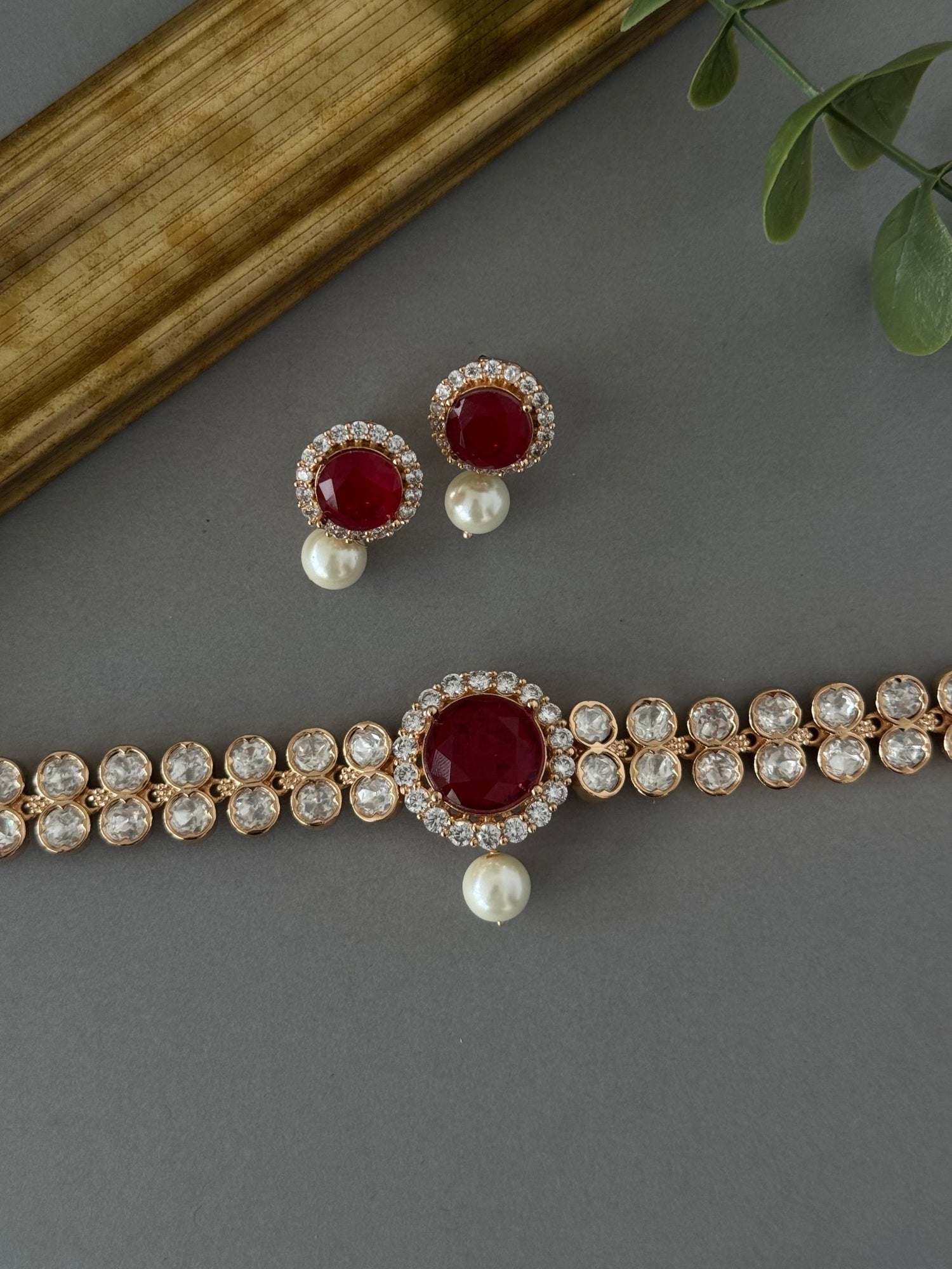 Doublet Delicate Choker - Red - nk collection