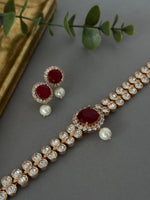 Doublet Delicate Choker - Red - nk collection