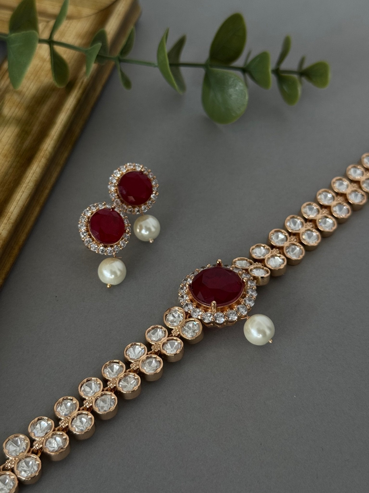 Doublet Delicate Choker - Red - nk collection