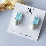 Doublet Stone Pearl Drop – Aqua - nk collection