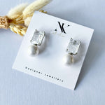 Doublet Stone Pearl Drop – Clear - nk collection
