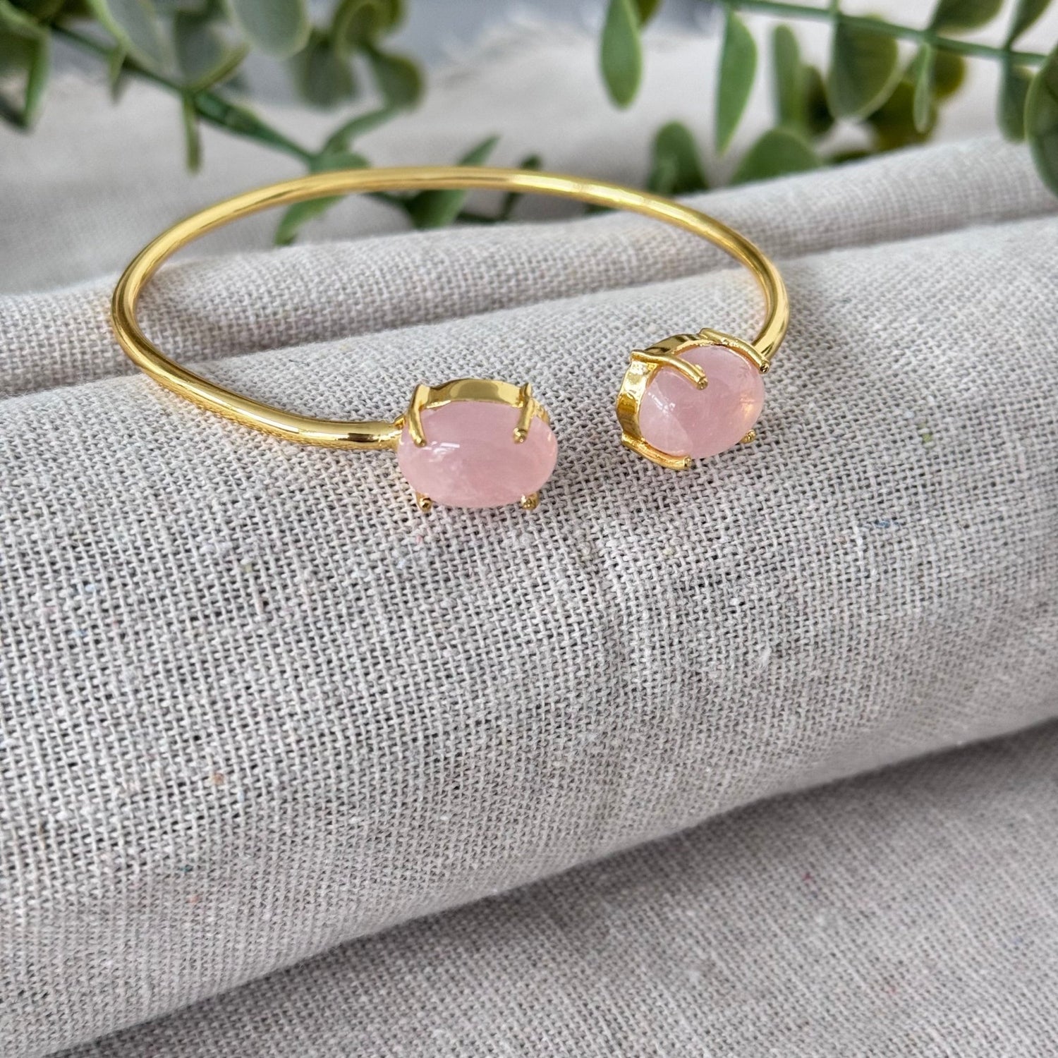 Duo Bangle - Rose Quartz - nk collection