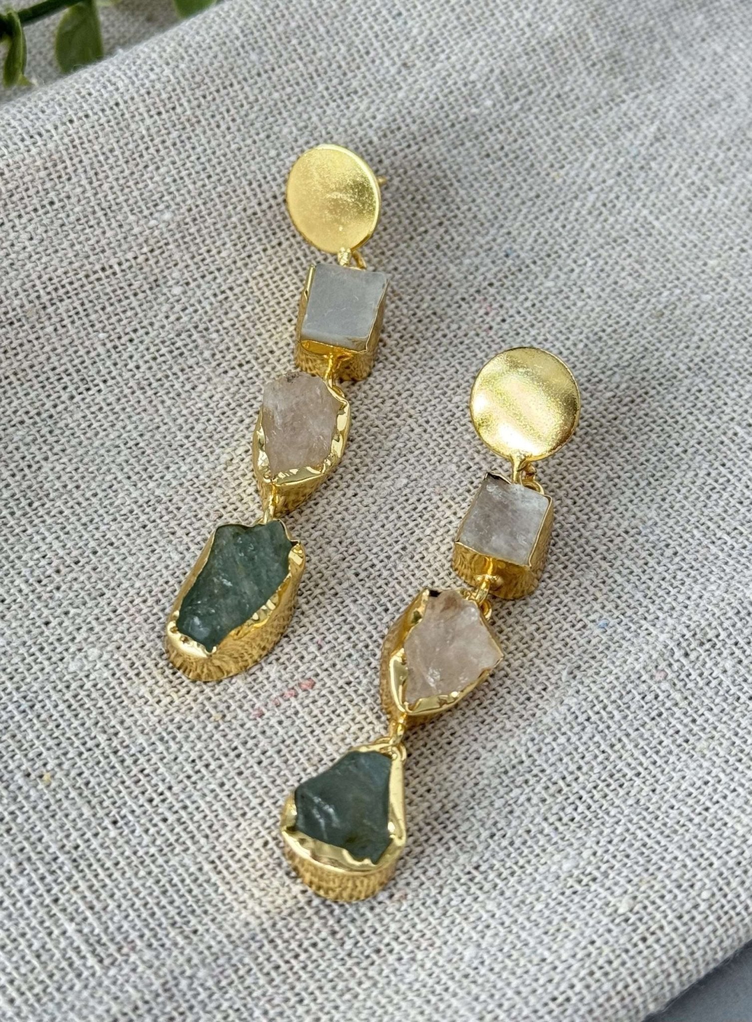 EK – Quartz & Moonstone Danglers - nk collection