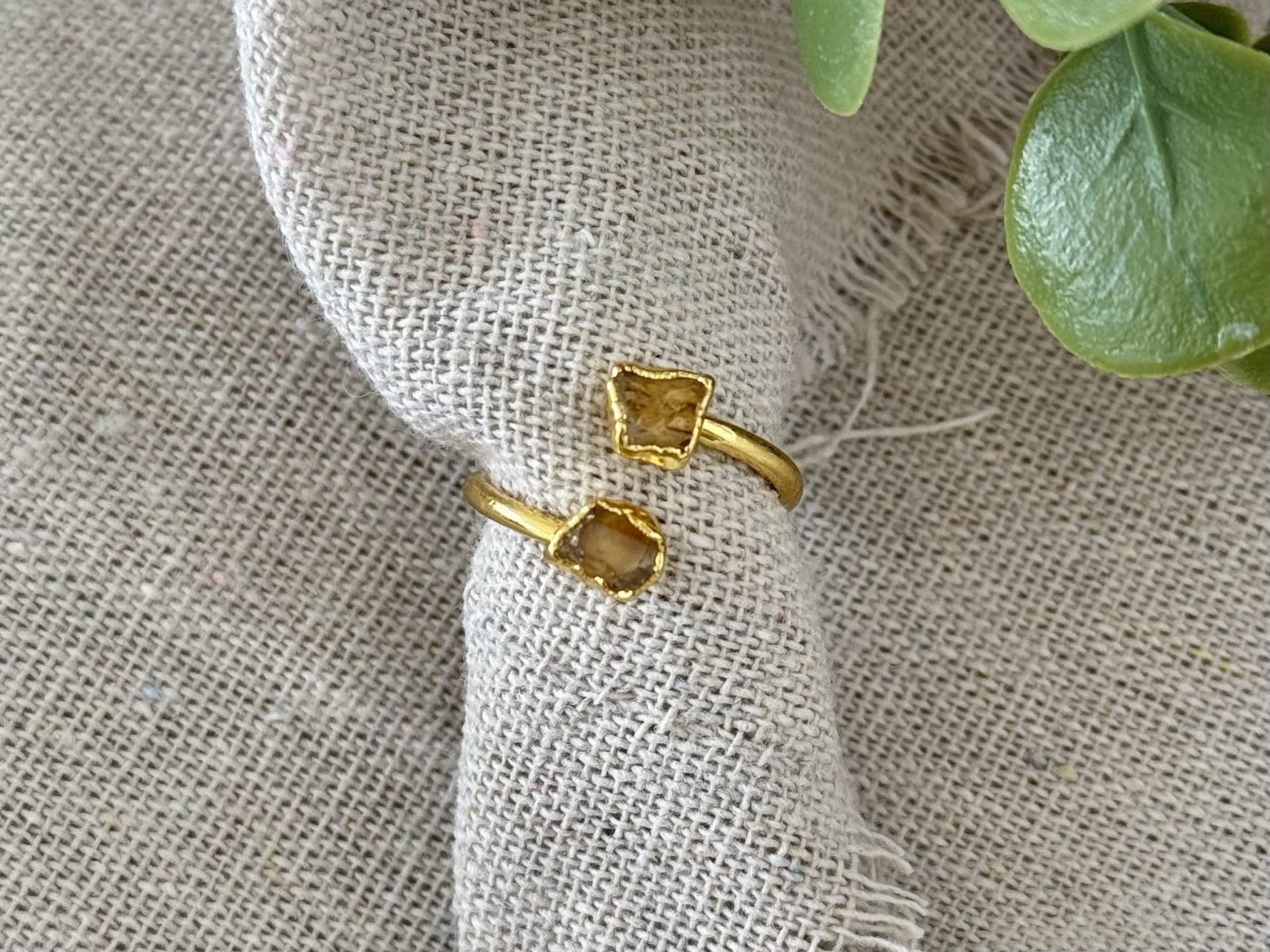 ESK – Double Gemstone Ring – Citrine - nk collection