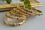 Gold Bangle Set – Ruby Green - nk collection