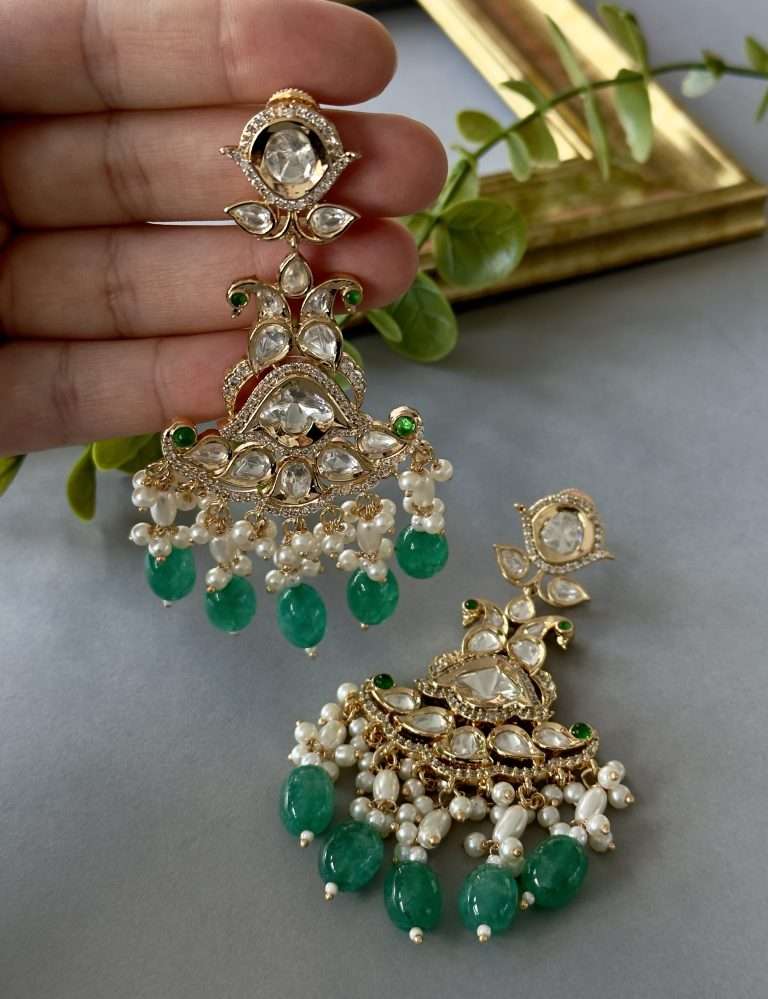 Green Onyx Danglers - nk collection