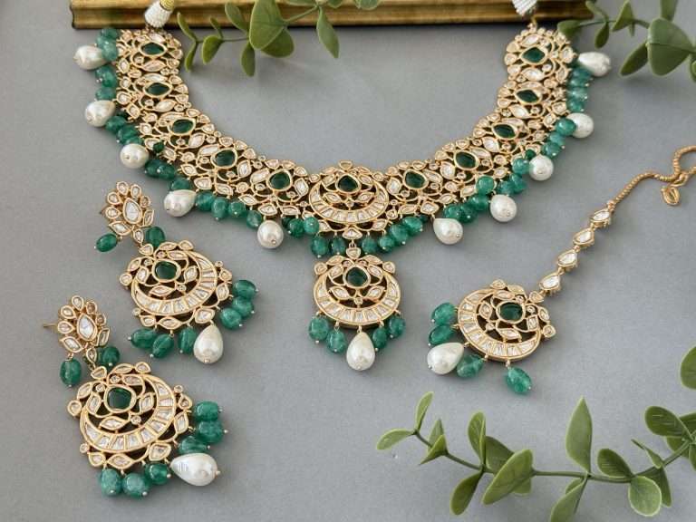 Chaand Necklace Set – Green