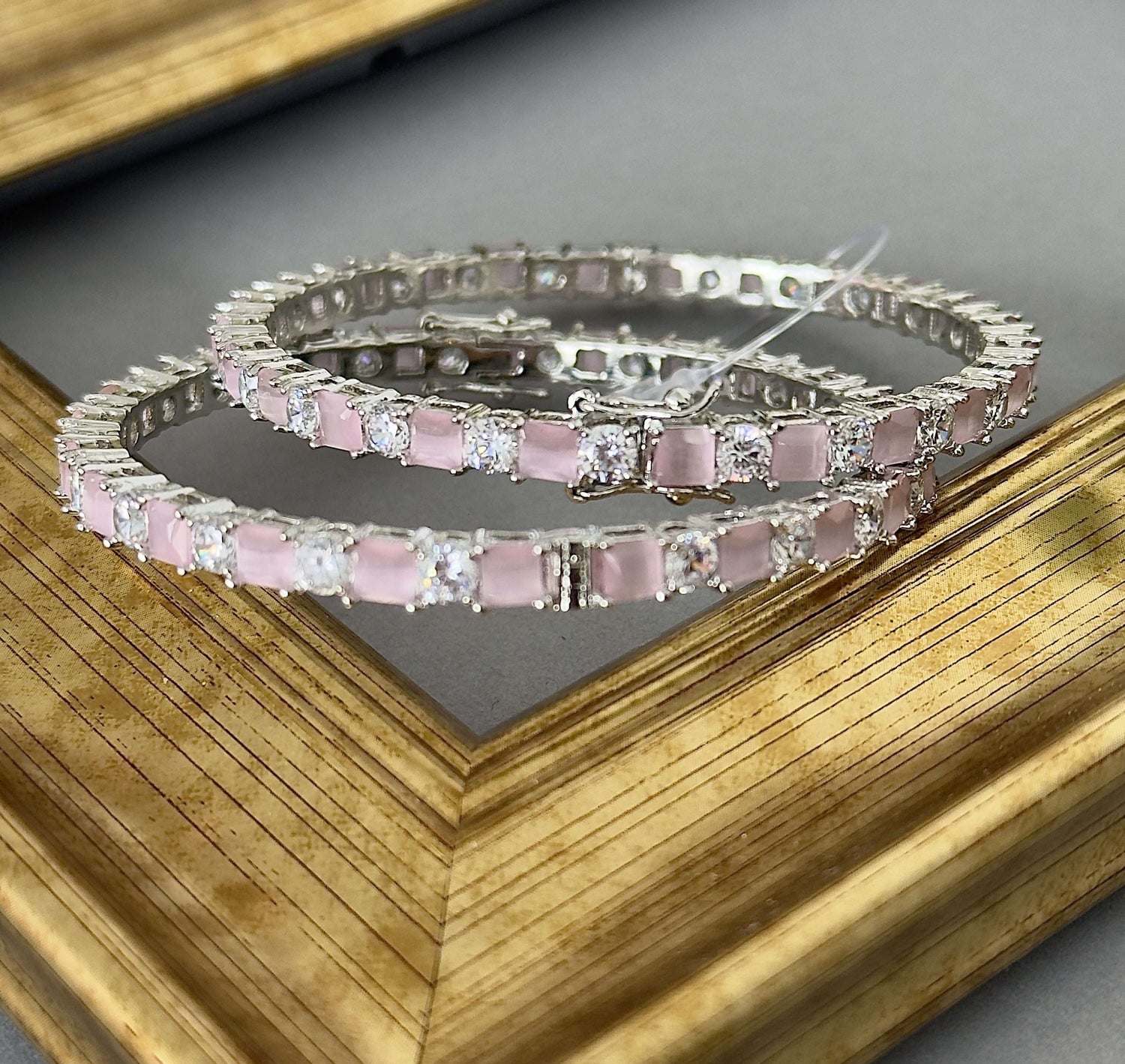 Pink AD bangle pair