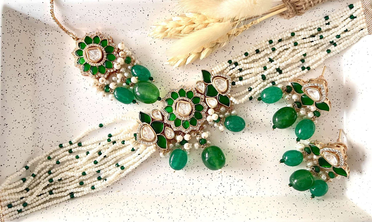 Emerald Green Choker Set