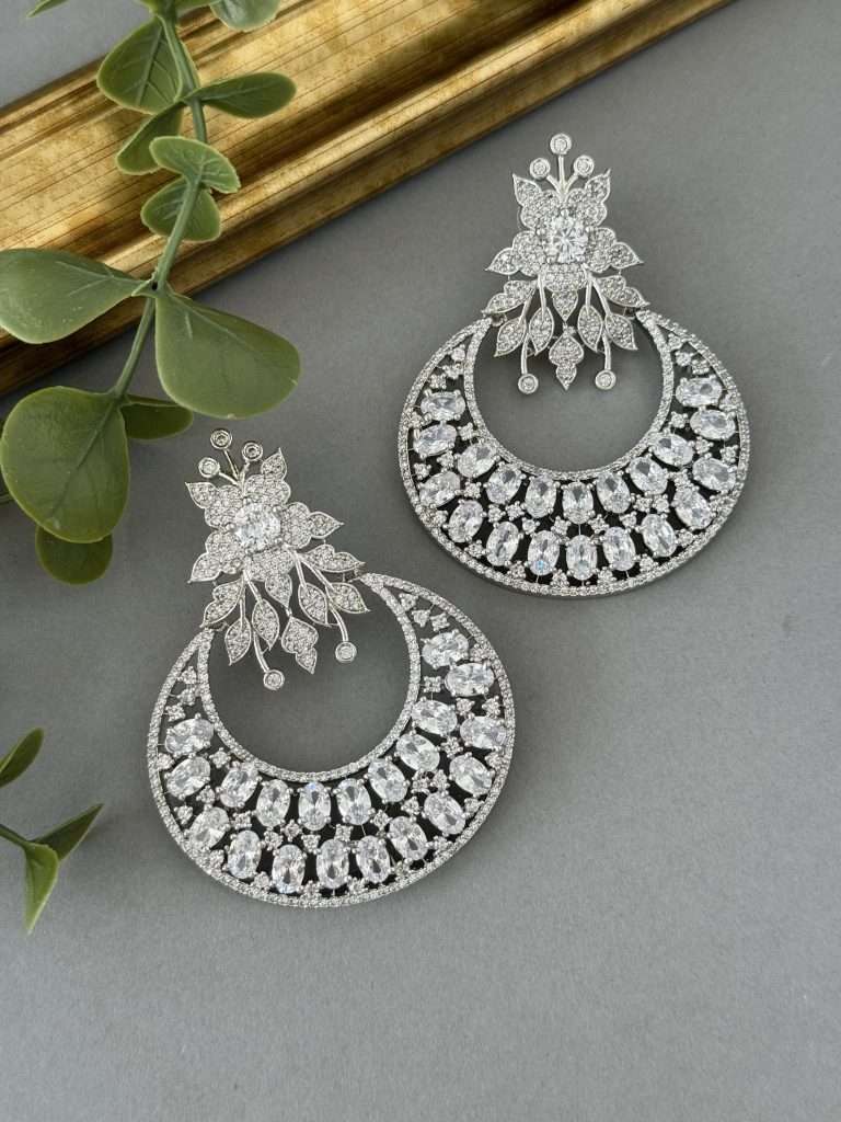 Silver Chandbali