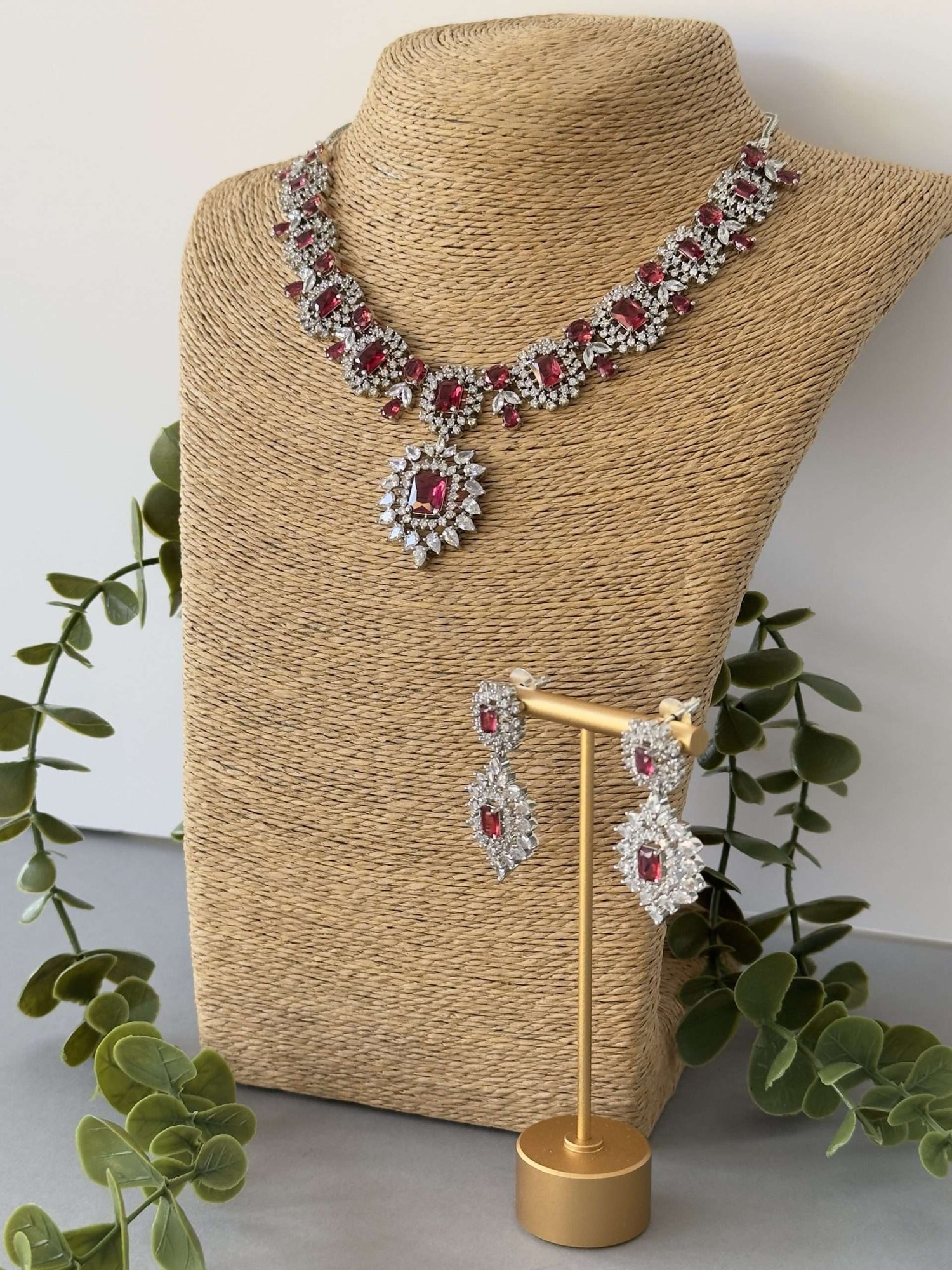 Sq Drop Necklace – Ruby