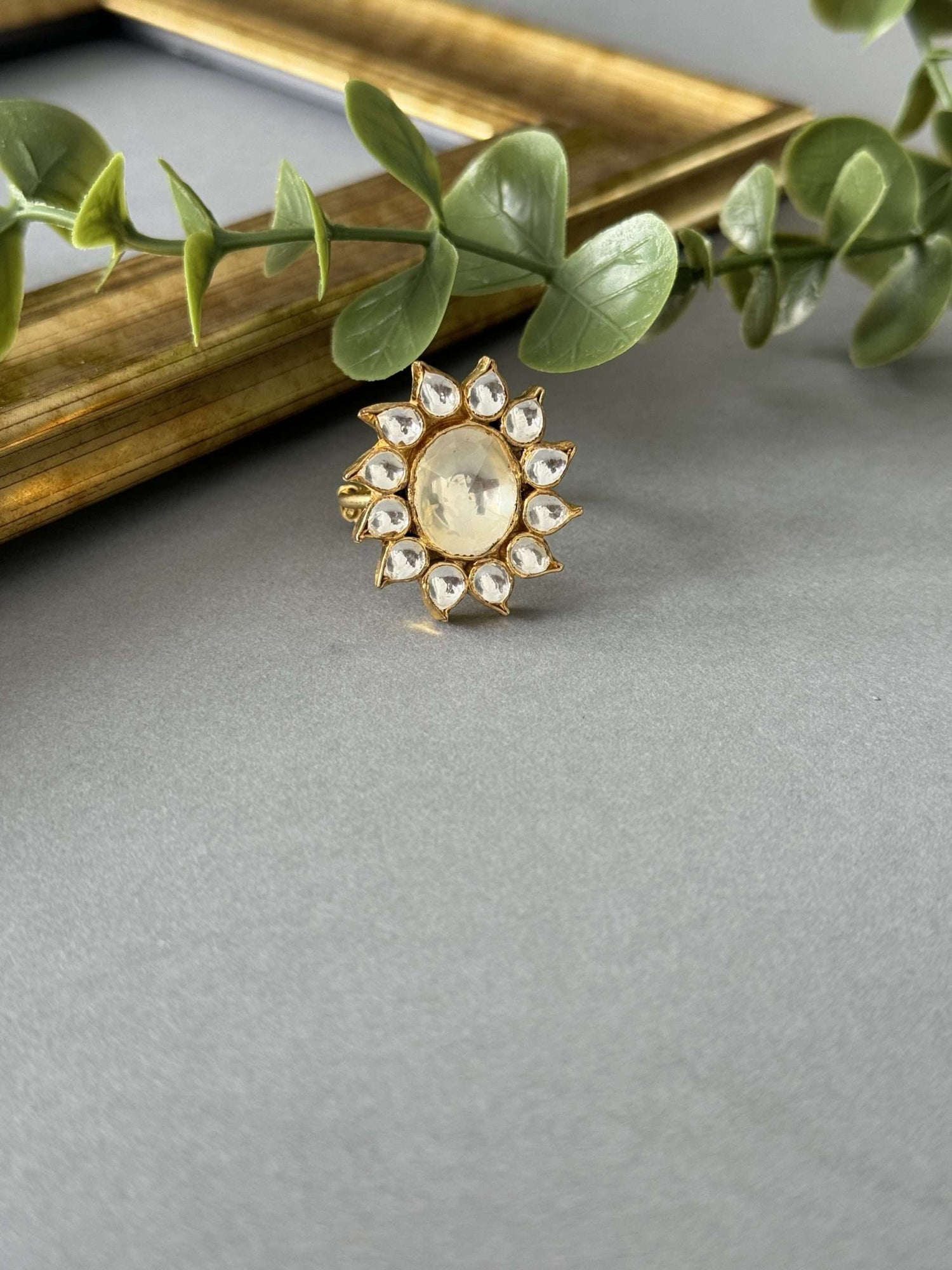 Kundan Ring – Adjustable