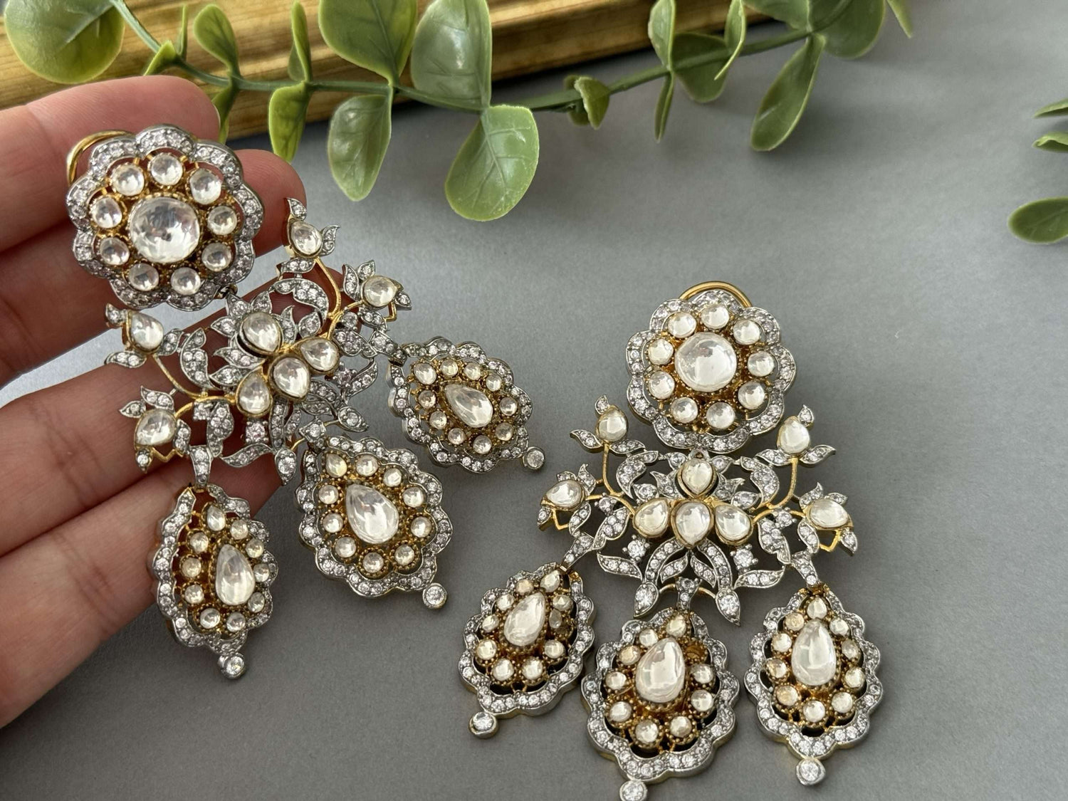 Statement Dual Tone Earrings