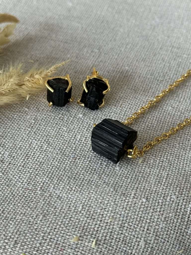 Black Obsidian Necklace Set