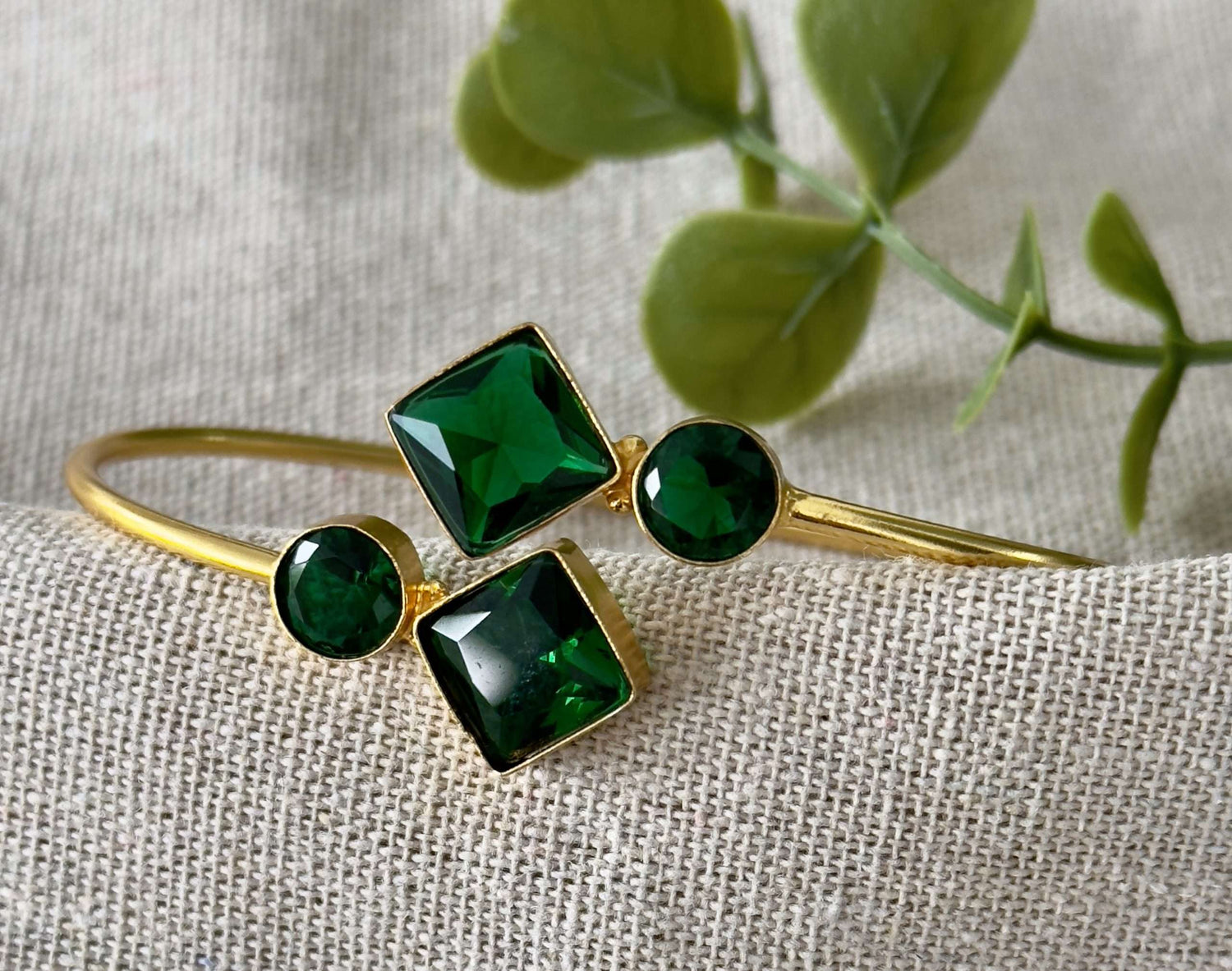 Diamond AD Bangle – Emerald Green
