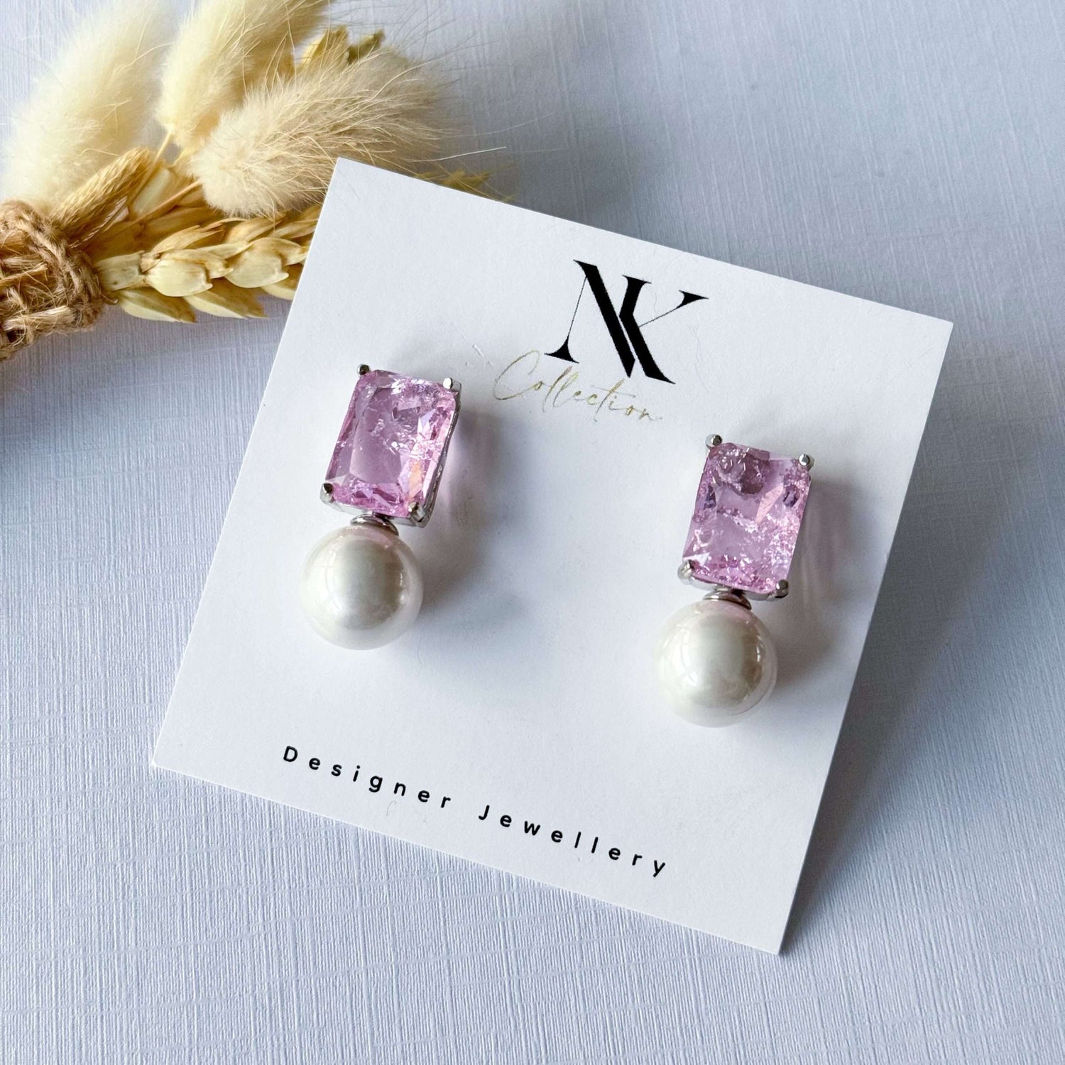 Doublet Stone Pearl Drop – Baby Pink